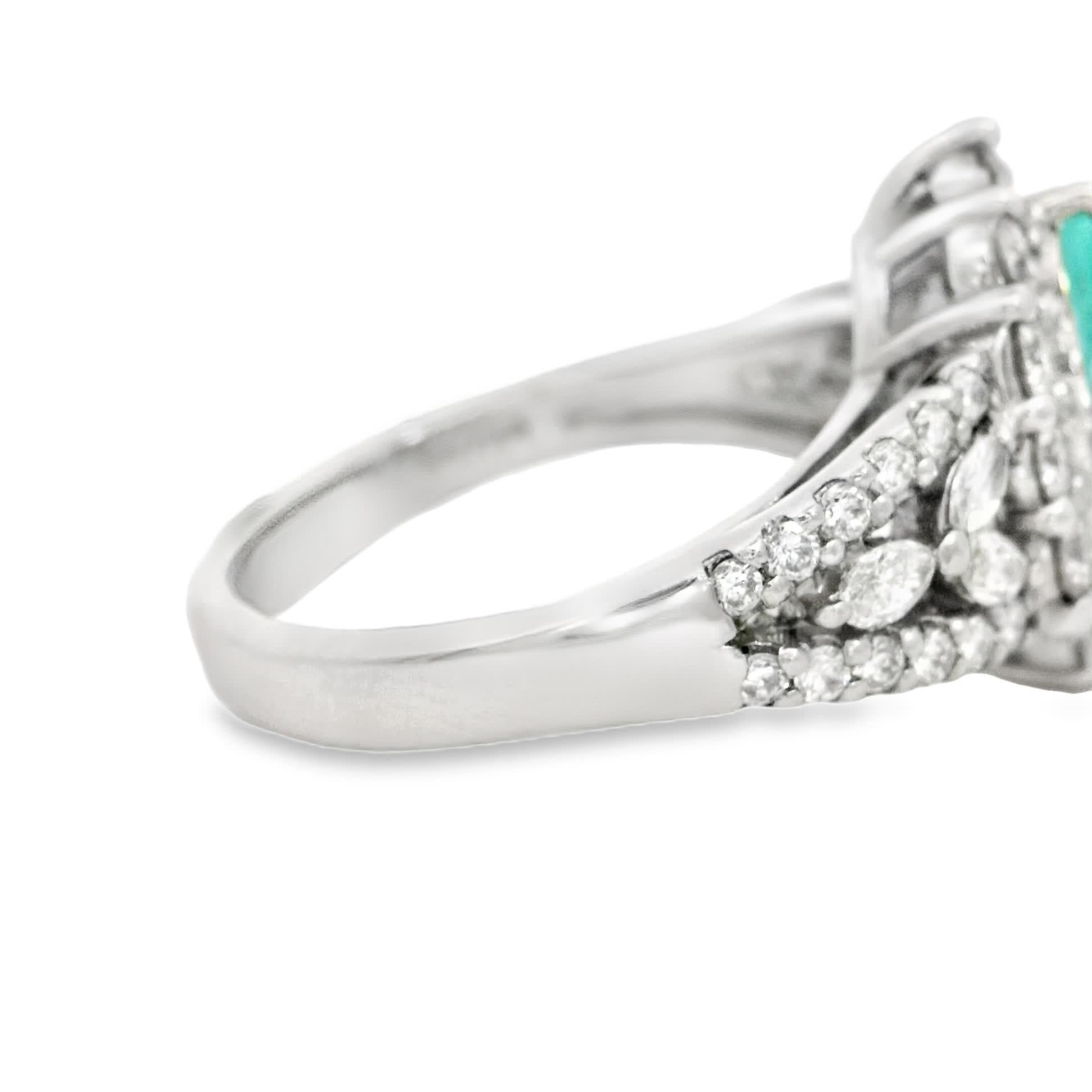Women's Elegant Teardrop Aquamarine Ring For Sale