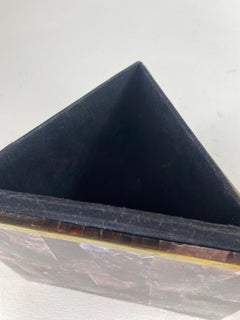 Elegant tessellated stone box in the manner of Maitland Smith