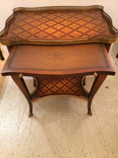 Elegant Theodore Alexander Inlaid Side Table with Drawer