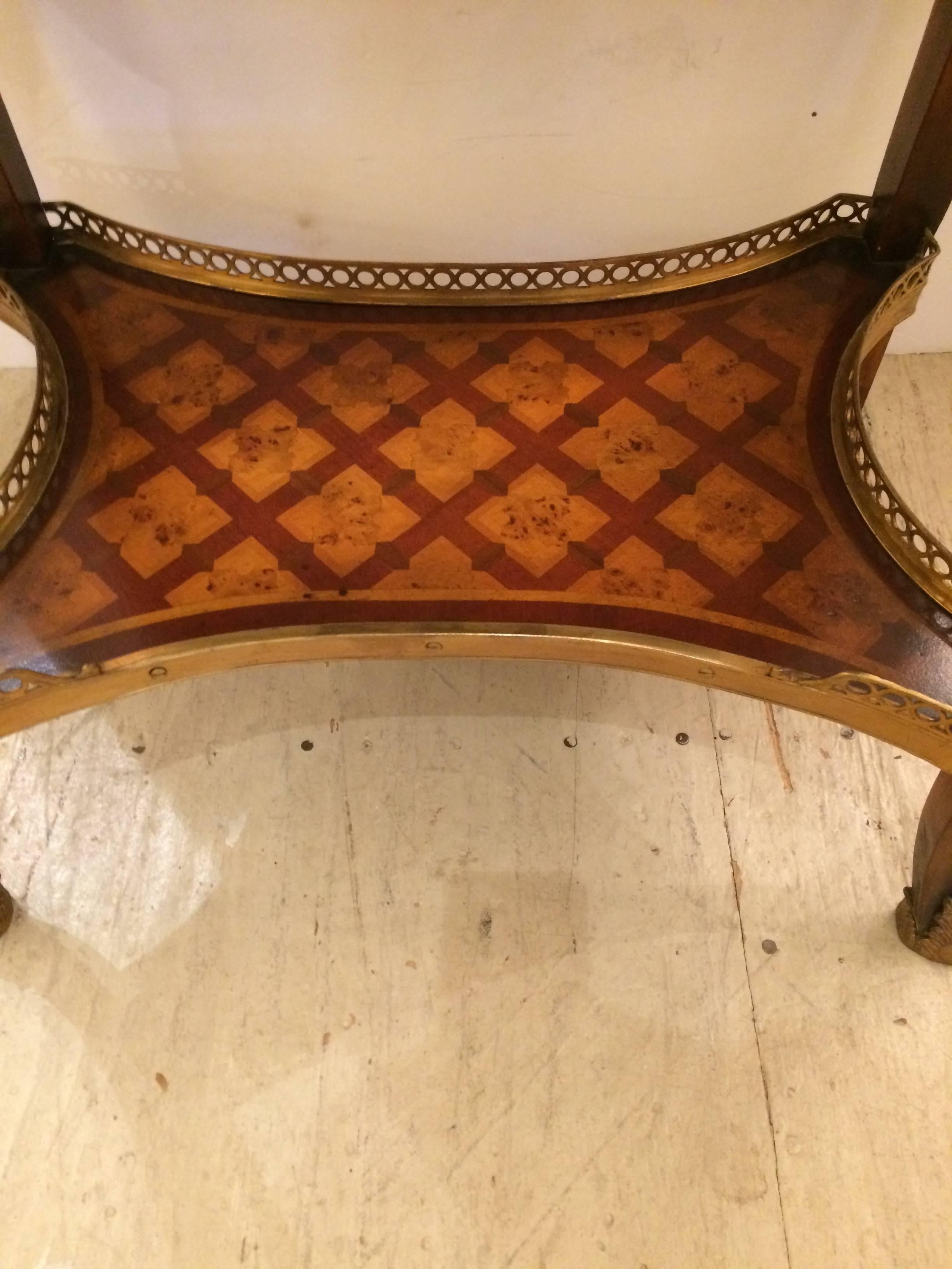 Late 20th Century Elegant Theodore Alexander Inlaid Side Table with Drawer