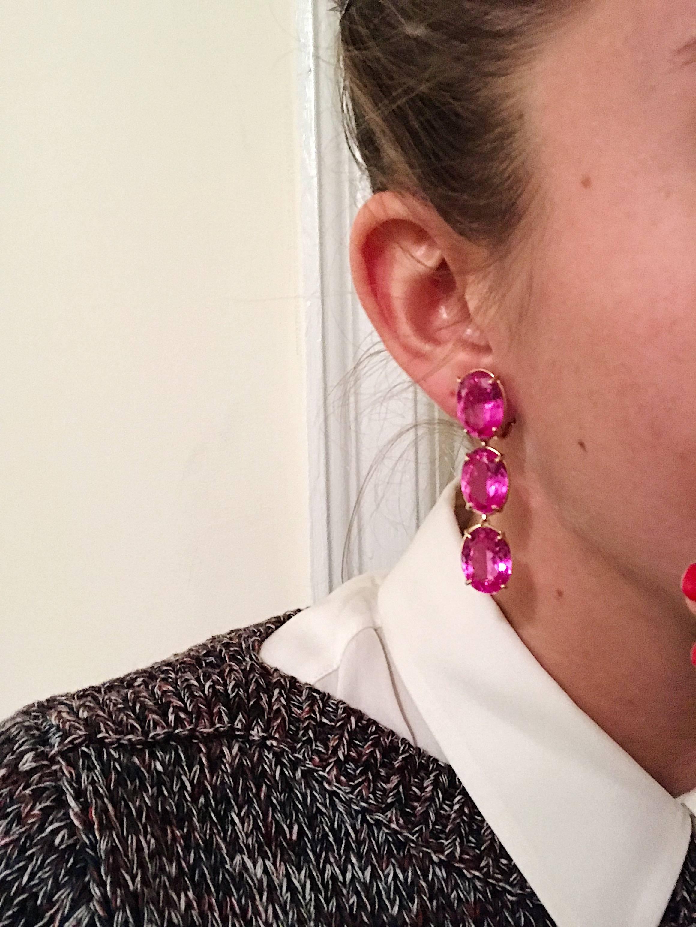 pink drop earrings