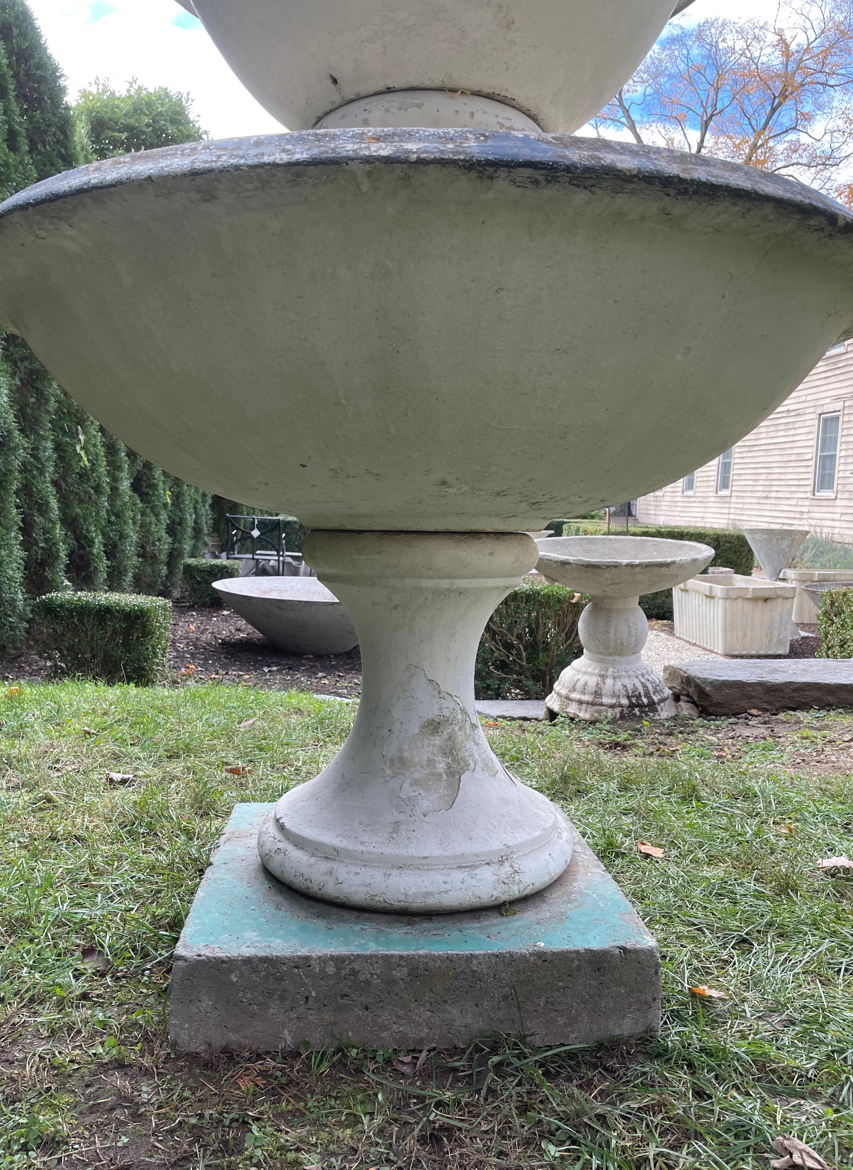 Elegant French Three-Tier French Cast Stone Fountain For Sale 7