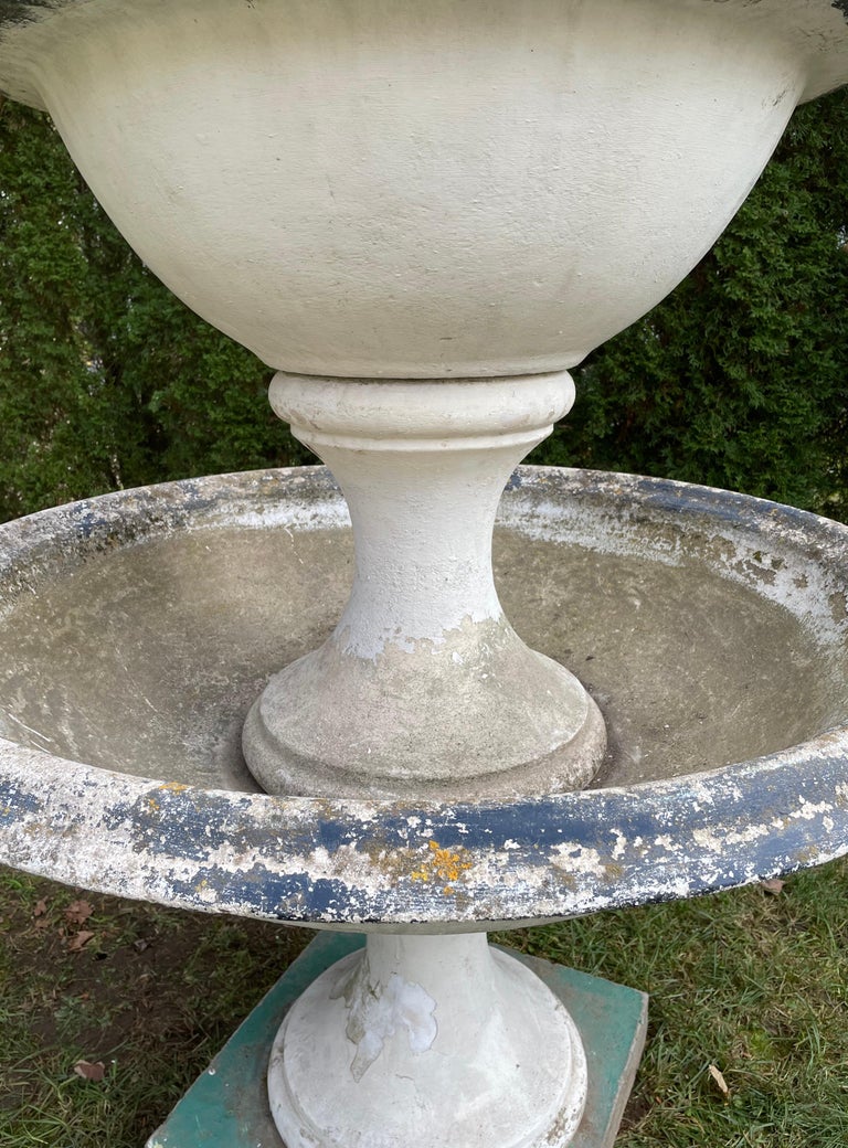 Elegant French ThreeTier French Cast Stone Fountain For Sale at