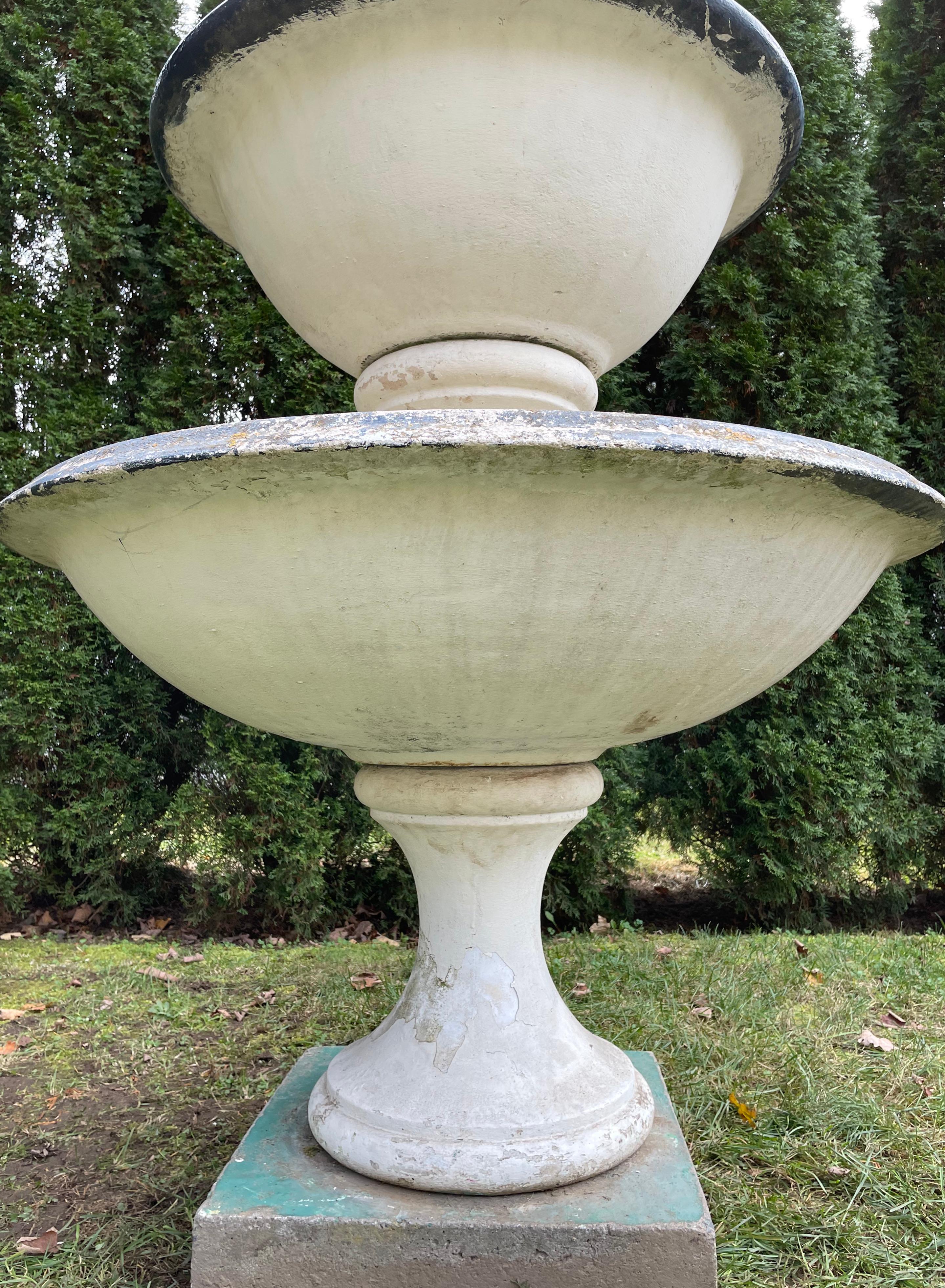 Elegant French Three-Tier French Cast Stone Fountain For Sale 2