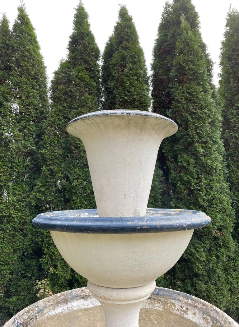 Elegant French ThreeTier French Cast Stone Fountain For Sale at