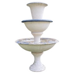 Elegant French Three-Tier French Cast Stone Fountain