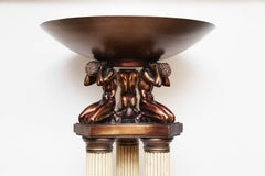 Elegant Three-Tiered Atlas Torcheire Floor Lamp