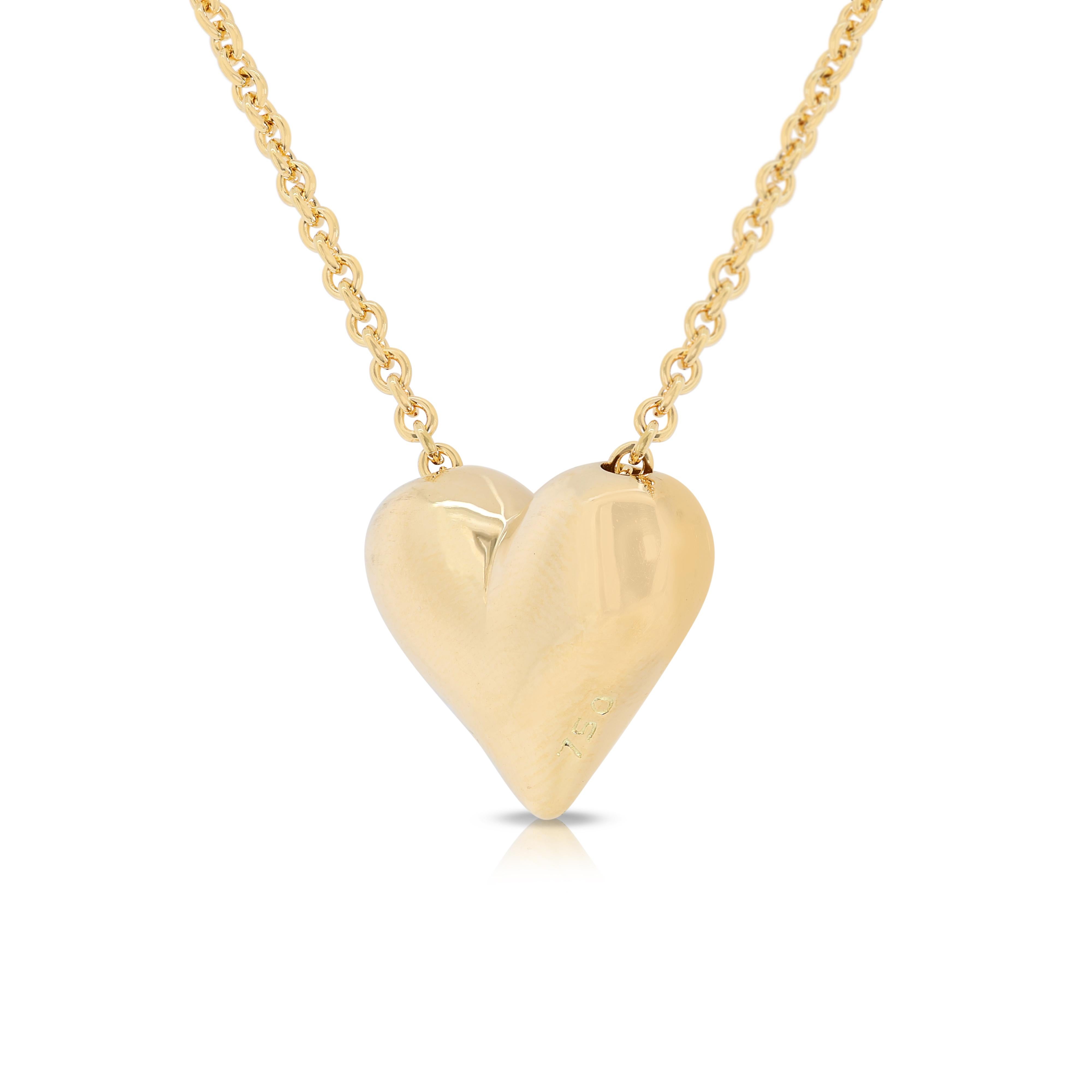 Women's Elegant Tiffany & Co Heart Necklace in 18K Yellow Gold