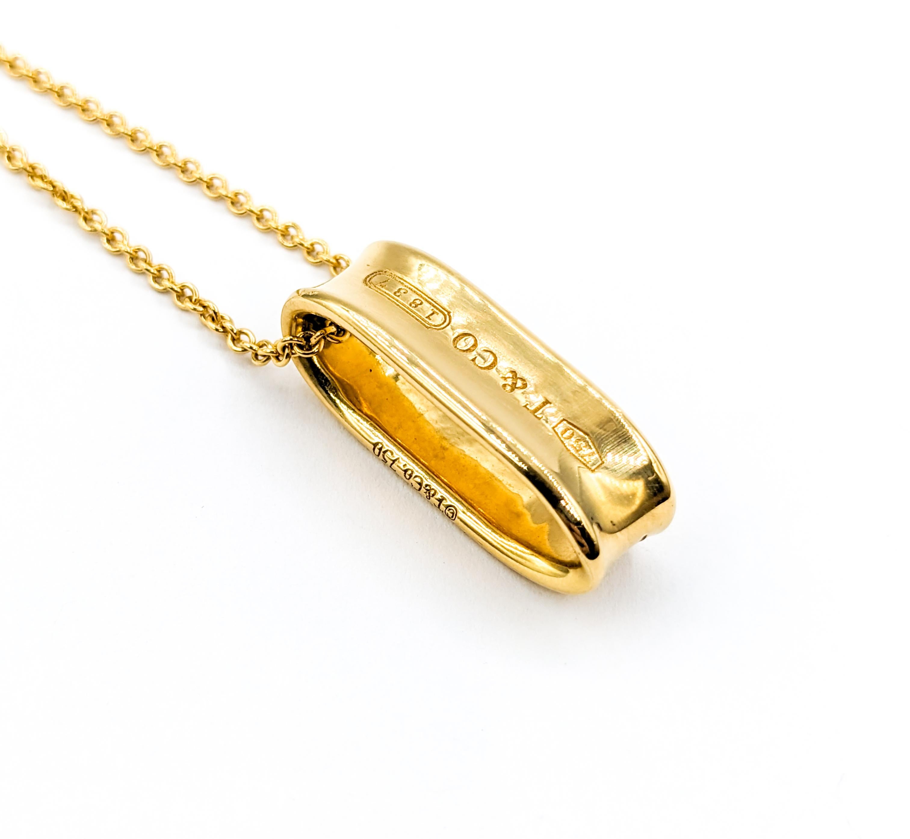 Women's Elegant Tiffany & Co. Loop 1837 Pendant in 18kt Yellow Gold For Sale