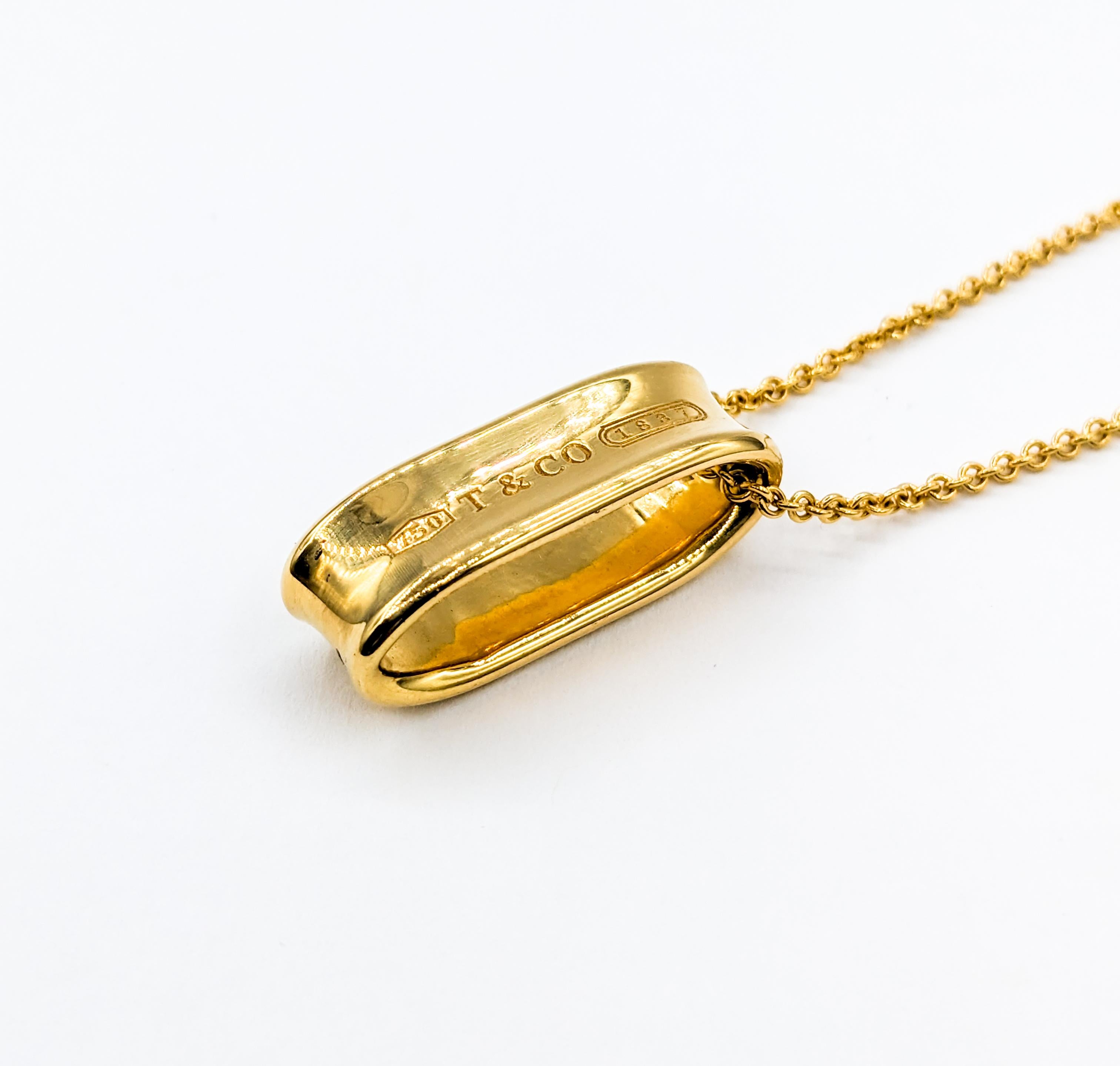 Elegant Tiffany & Co. Loop 1837 Pendant in 18kt Yellow Gold In Excellent Condition In Bloomington, MN