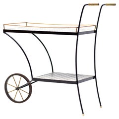 Vintage Elegant Tiled Bar Cart