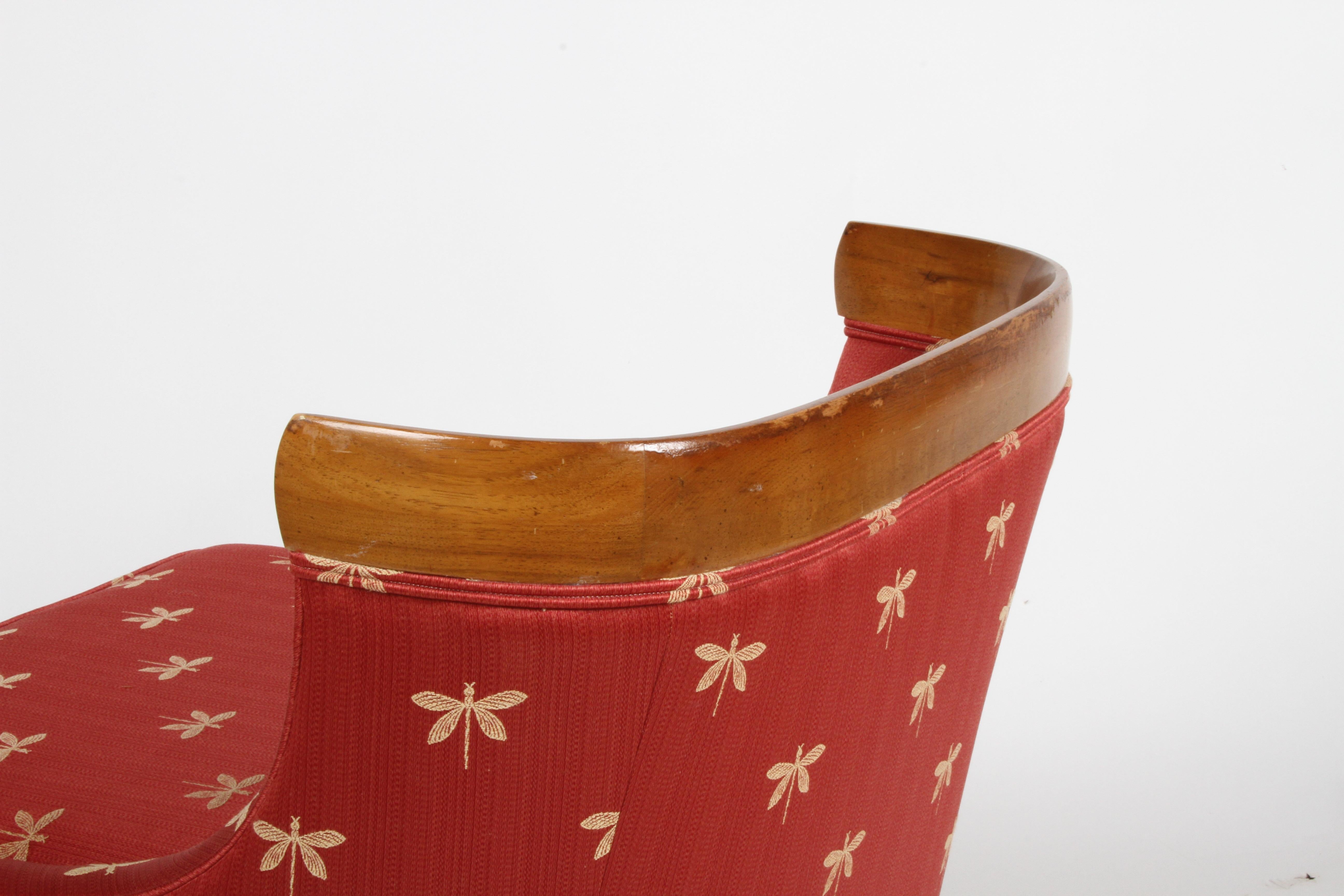 Upholstery Elegant Tomlinson Sophisticate Slipper Chair by Erwin Lambeth