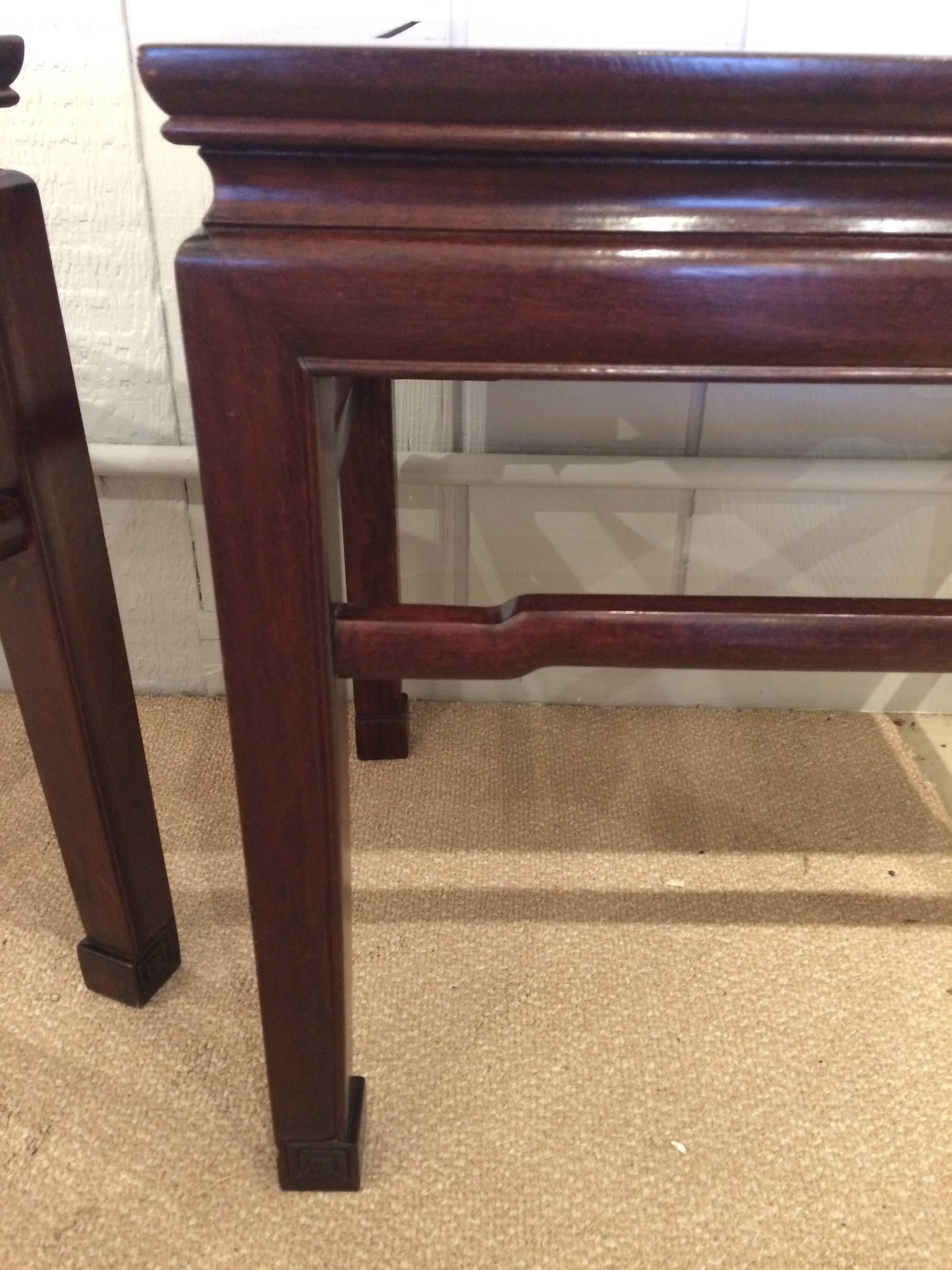 Elegant Traditional Pair of Mahogany End Tables 2