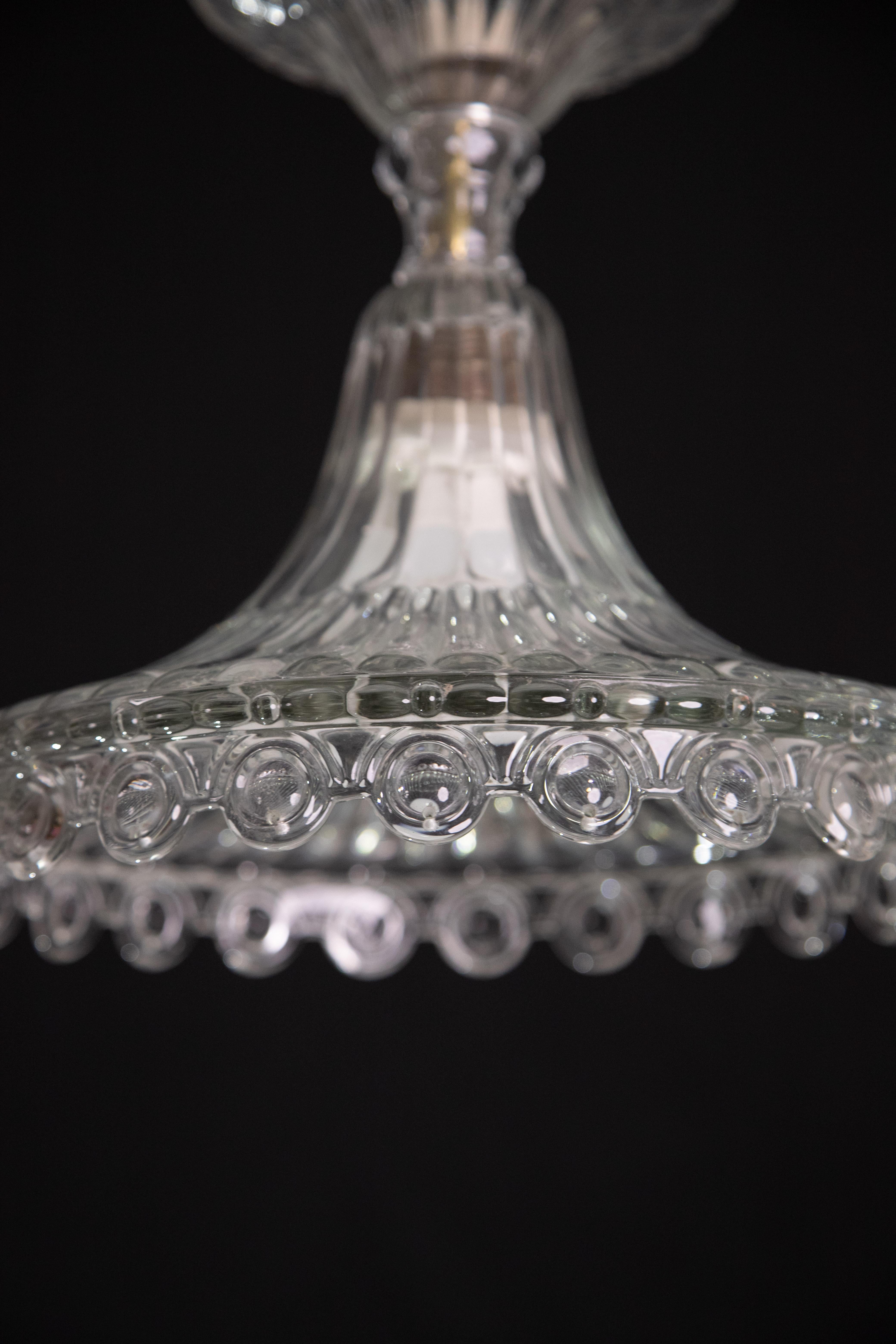 Elegant Trasparent Venetian Lantern, Murano Glass, Italy, 1960s For Sale 6