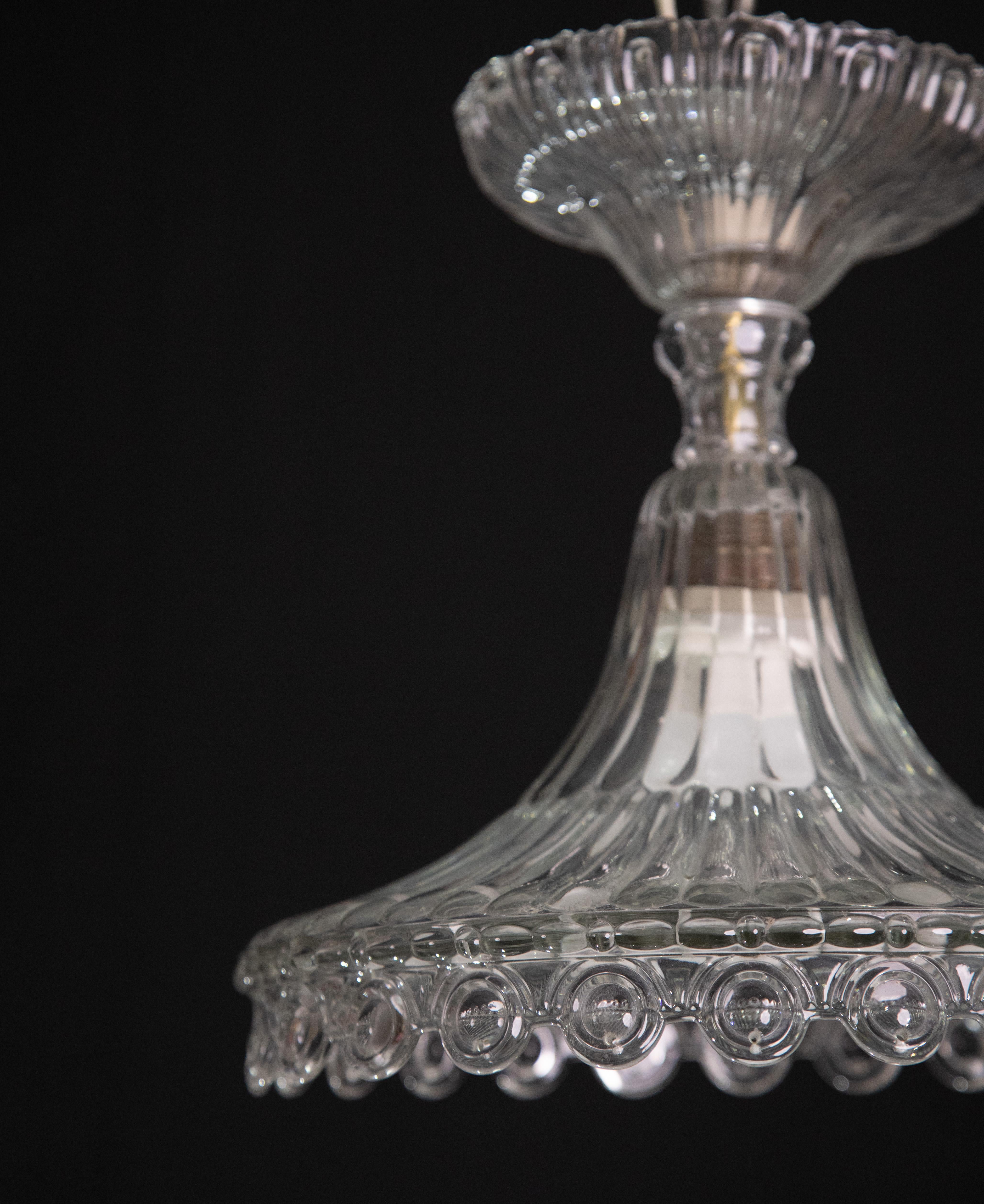 Elegant Trasparent Venetian Lantern, Murano Glass, Italy, 1960s For Sale 1