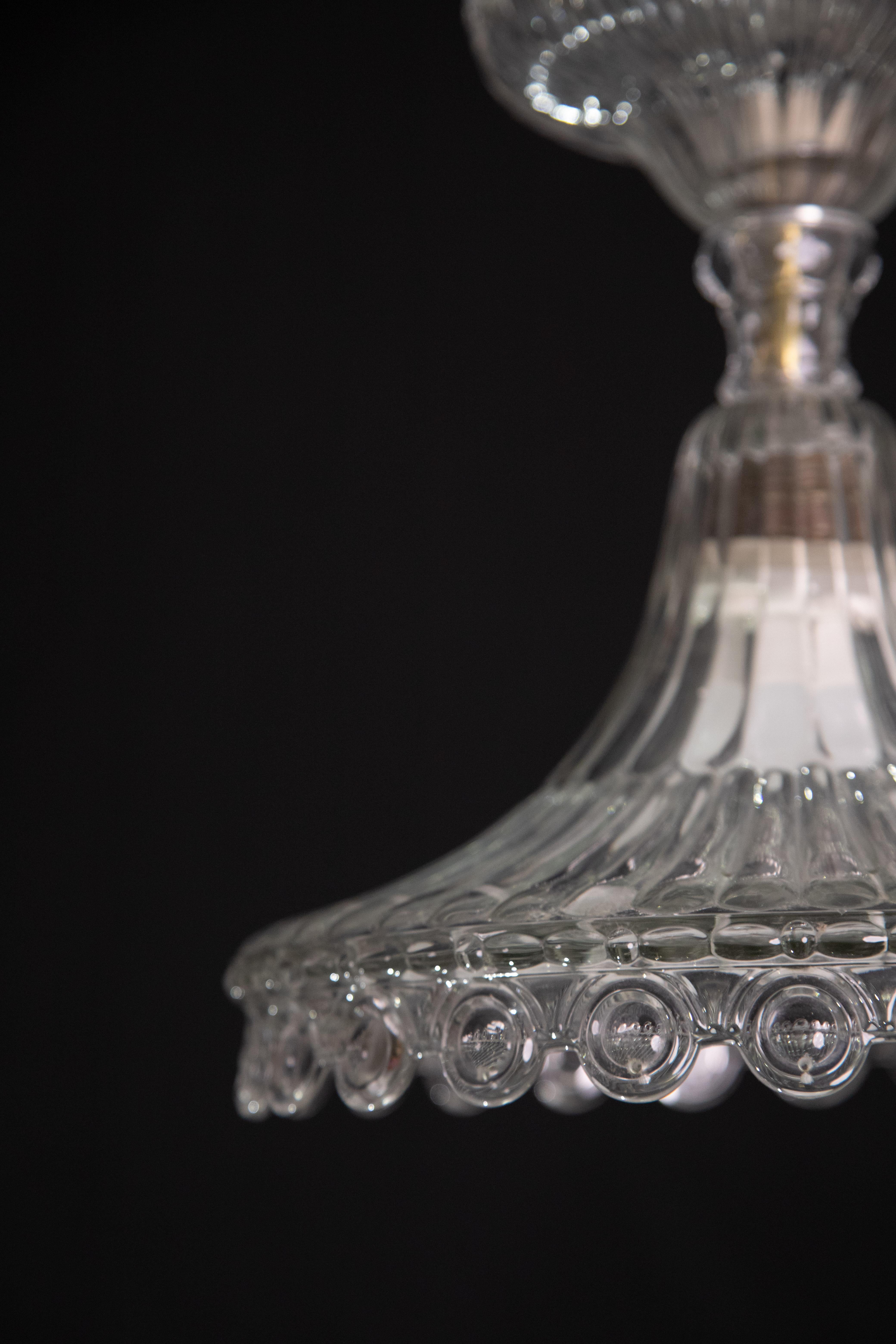 Elegant Trasparent Venetian Lantern, Murano Glass, Italy, 1960s For Sale 5