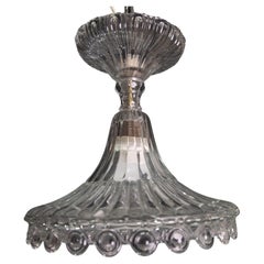 Vintage Elegant Trasparent Venetian Lantern, Murano Glass, Italy, 1960s