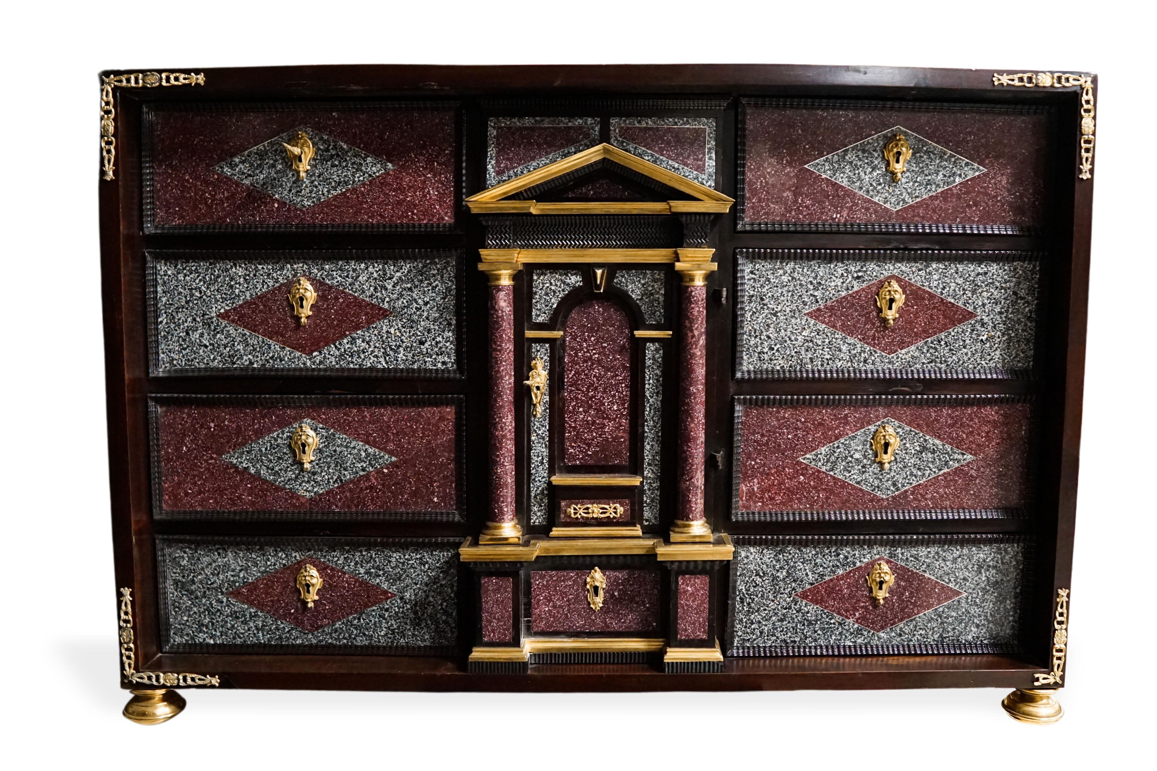 19th Century Elegant Travel Cabinet in Porphyry For Sale