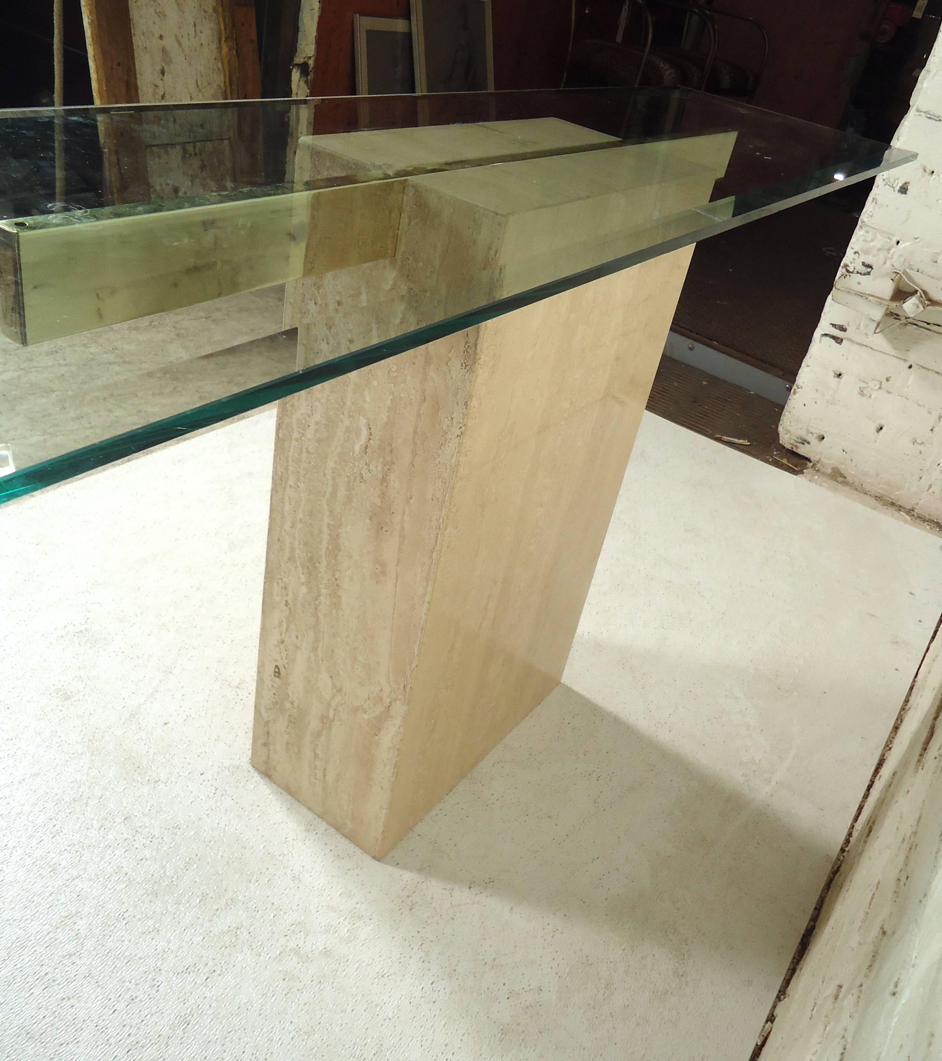 Elegant Travertine Console Table by Artedi 1