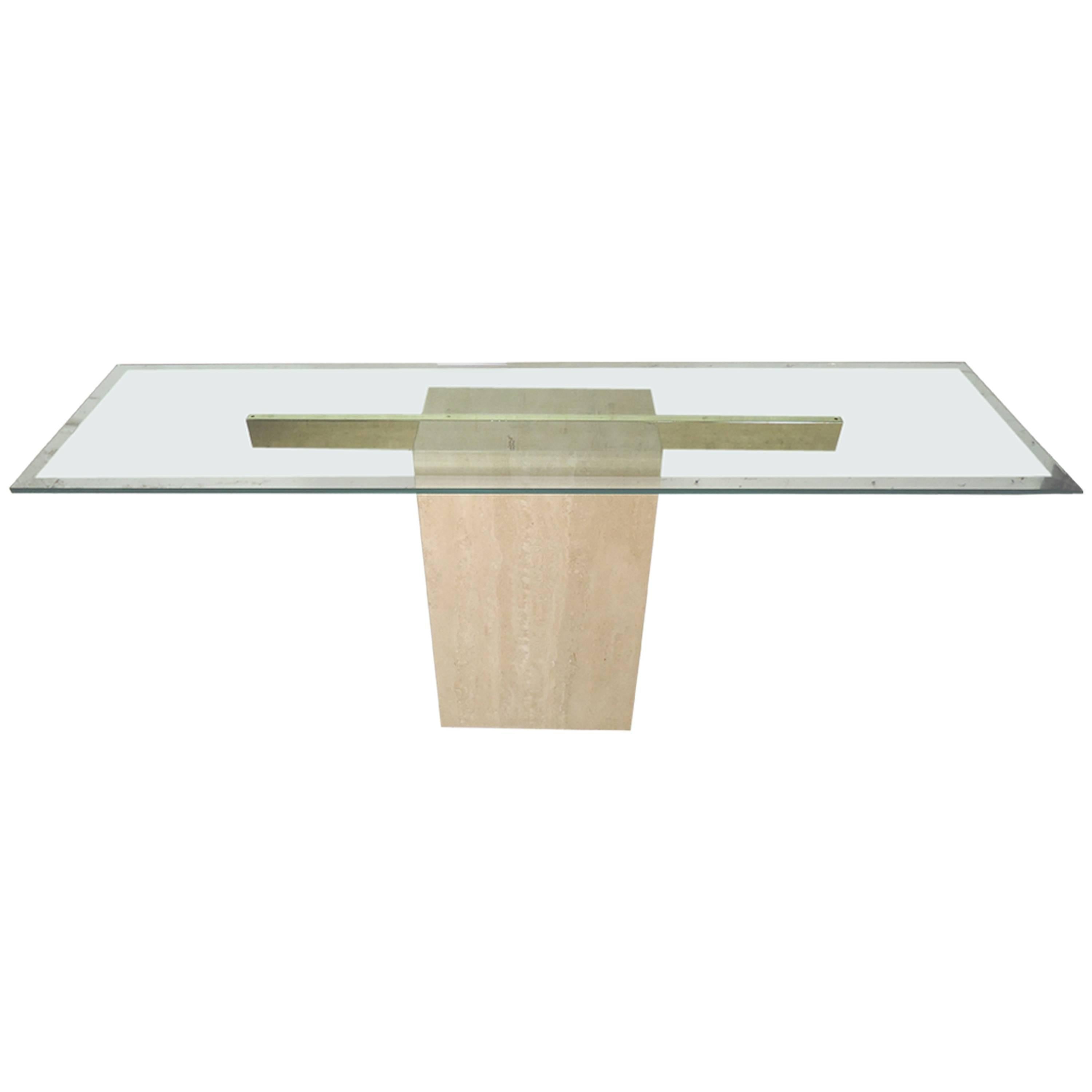Elegant Travertine Console Table by Artedi
