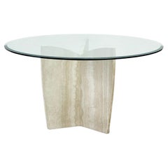 Elegant travertine dining table