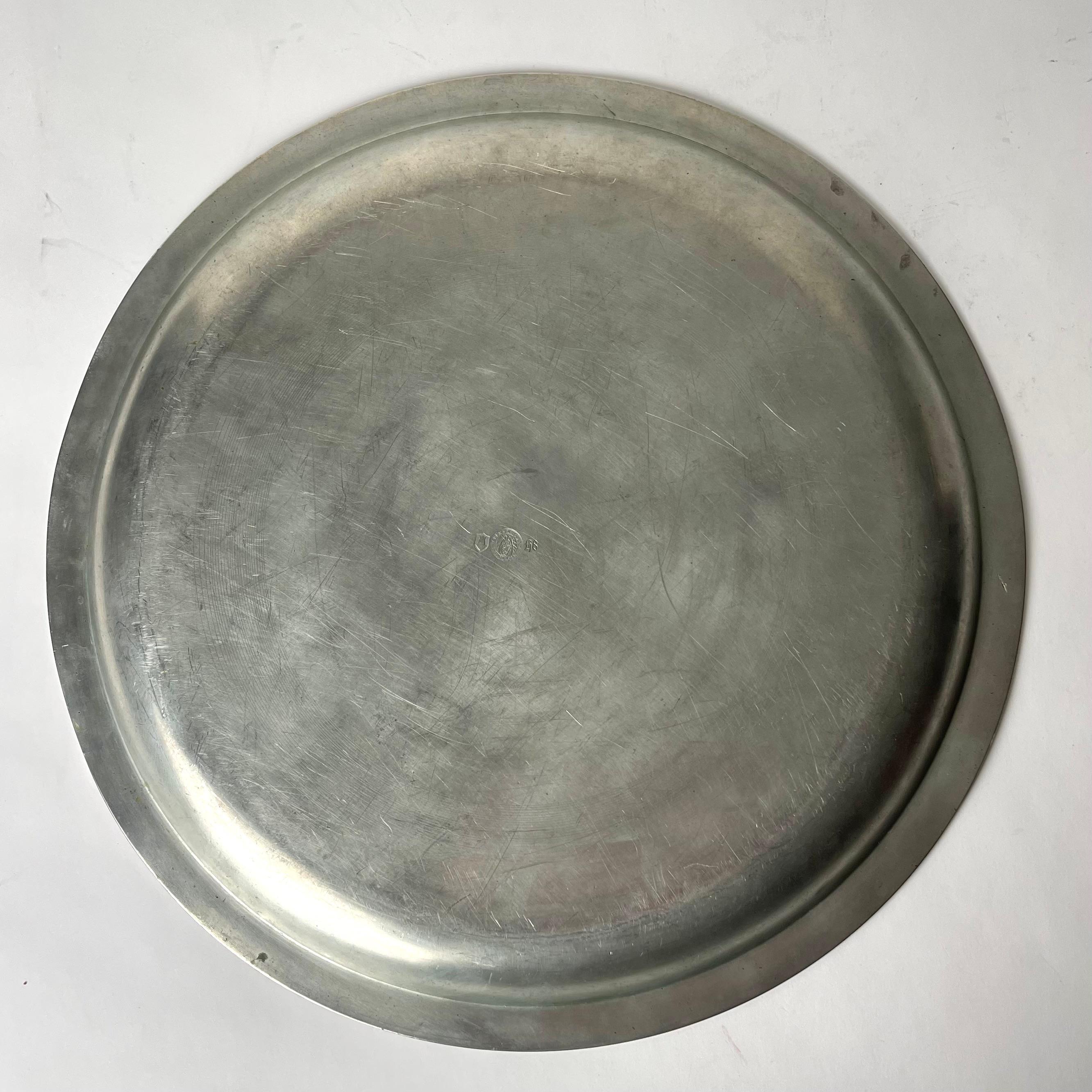 Mid-20th Century Elegant Tray in pewter from Firma Svenskt Tenn in Art Deco from 1934 For Sale