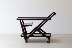 elegant trolley with removable shaped wooden tray by Cesare Lacca