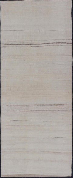 Eleganza del Rug & Kilim vintage turco in morbidi toni neutri con marrone 2'6 x 6'7