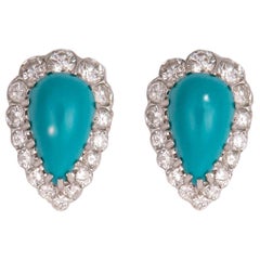 Elegant Turquoise and Diamond Earrings