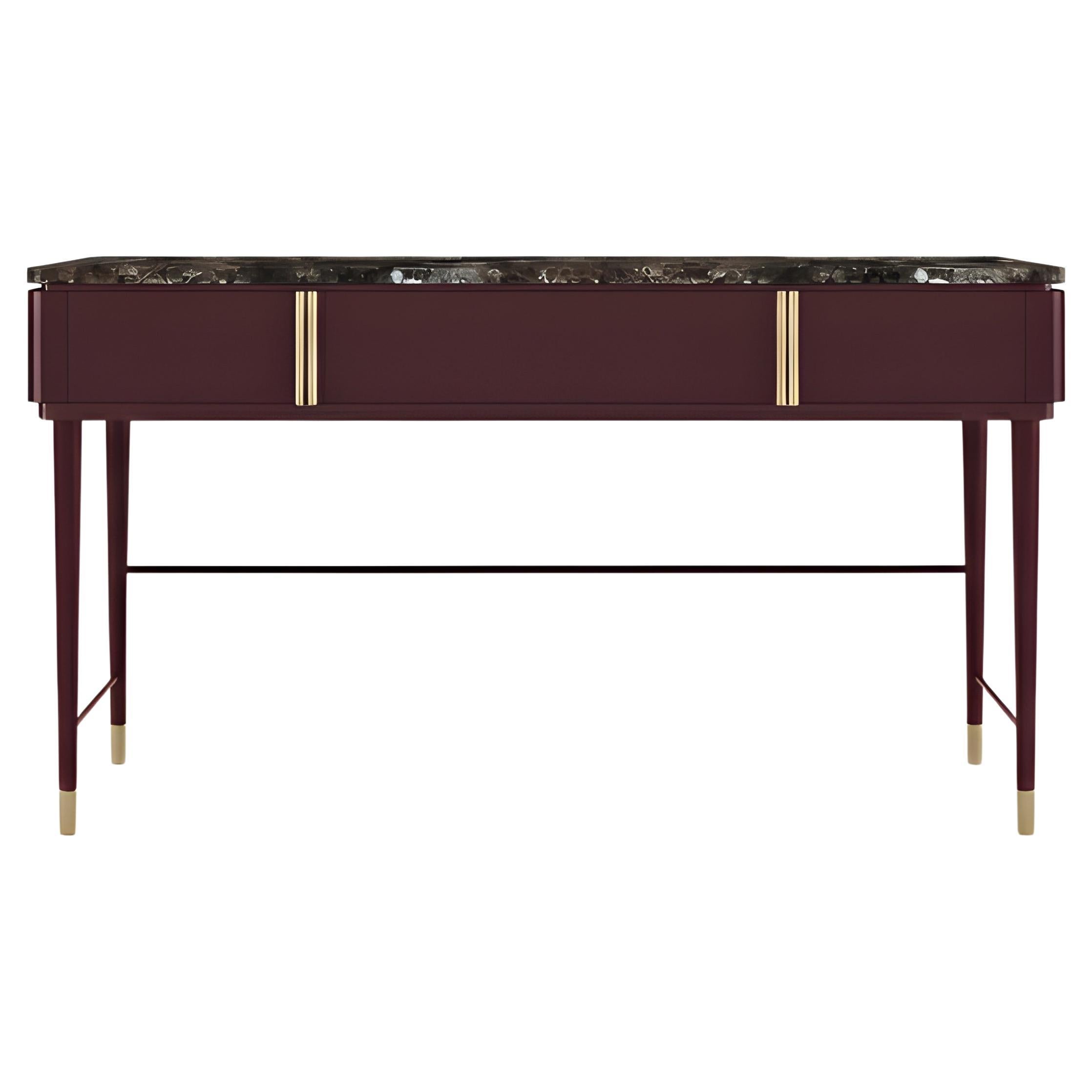 Eleganza della scrivania/tavolino da bagno a due cassetti con piano in marmo e finitura laccata in vendita