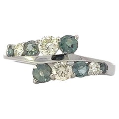 Elegant Two-Tone Ring with Gemstones