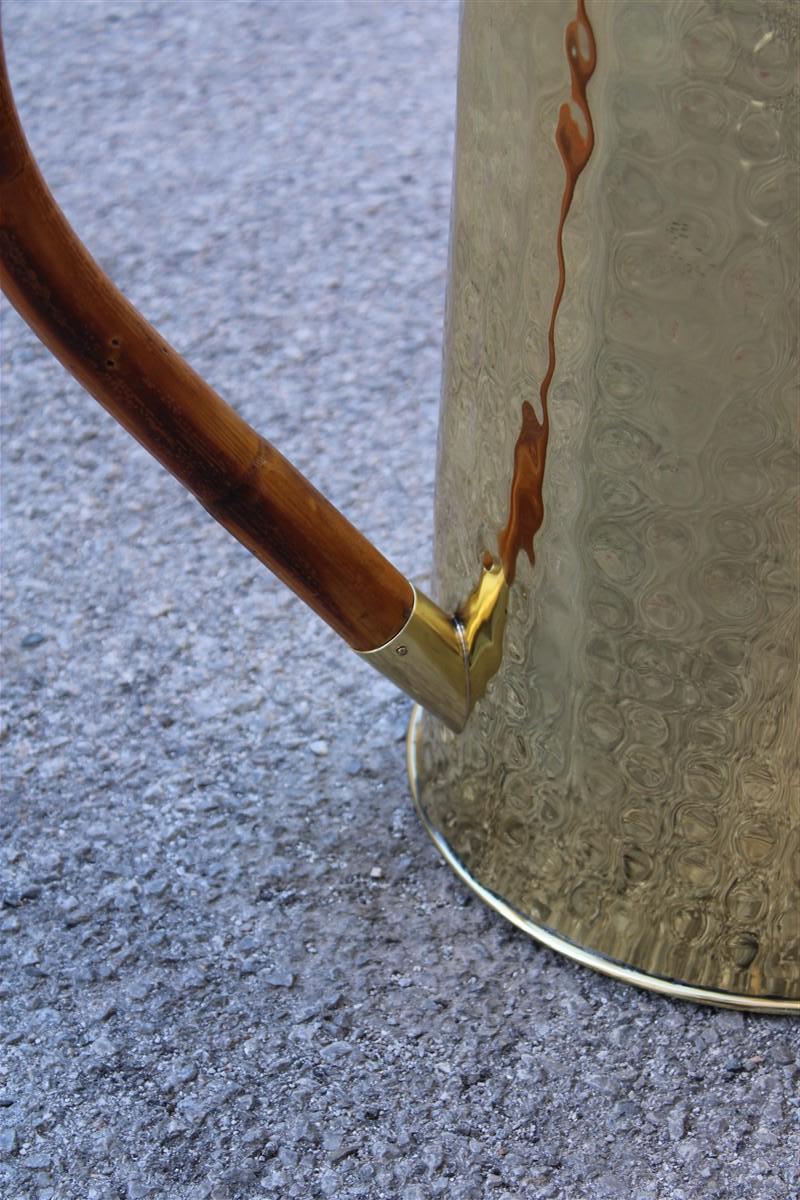 Elegant Umbrella Stand Bamboo and Solid Brass italian Design 1970s  In Good Condition For Sale In Palermo, Sicily