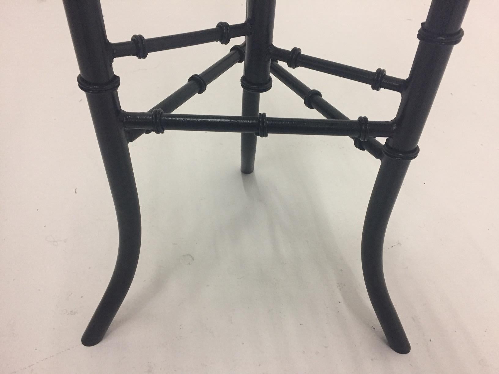 Mid-20th Century Elegant Unique Black Cast Wrought Iron Faux Bamboo Plant Stand