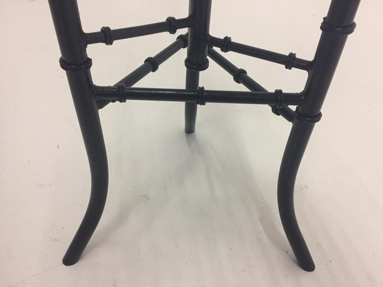 Elegant Unique Black Cast Wrought Iron Faux Bamboo Plant Stand at 1stDibs