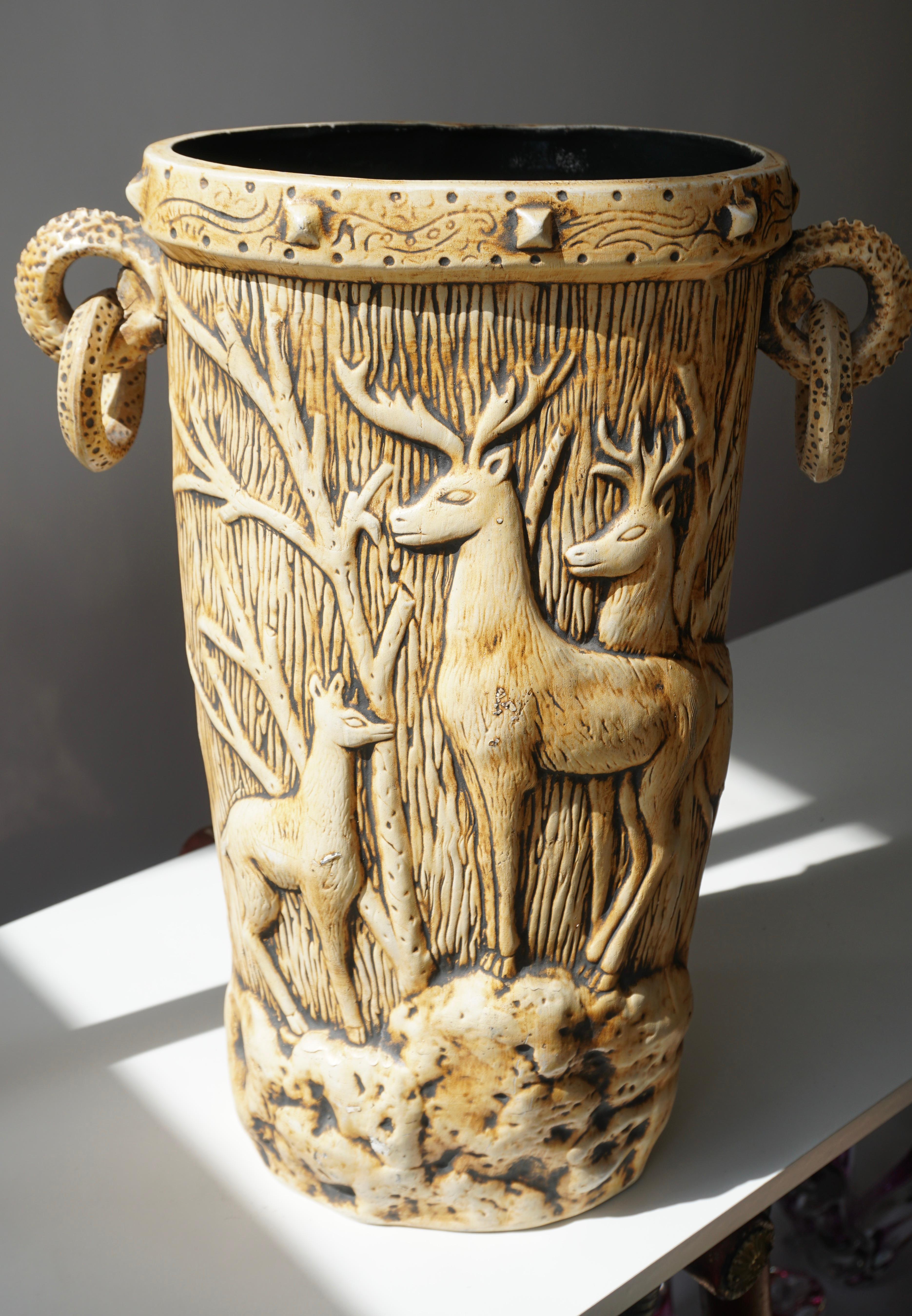 Elegant Vase with Deer Motifs, 1950s 3