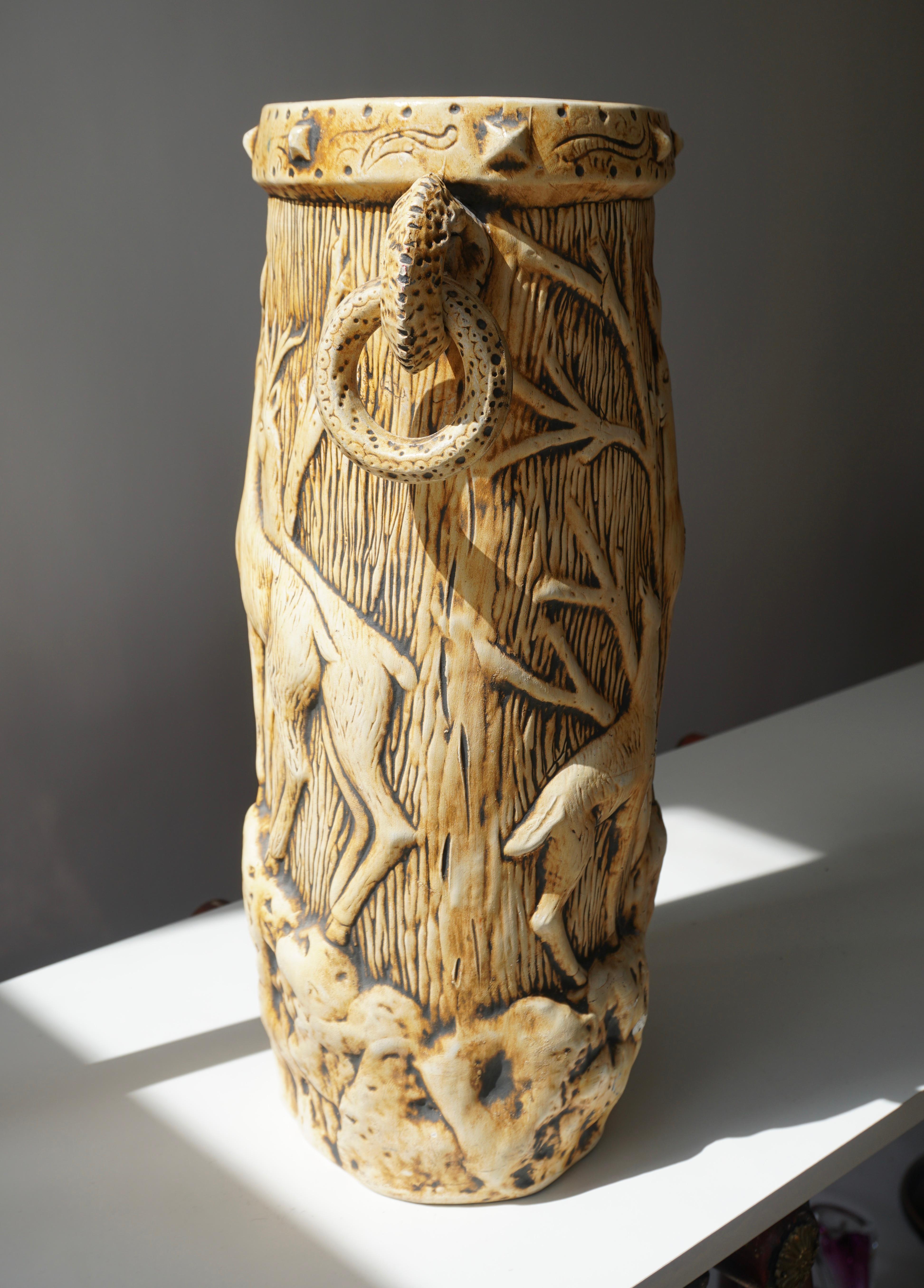 Elegant Vase with Deer Motifs, 1950s 4