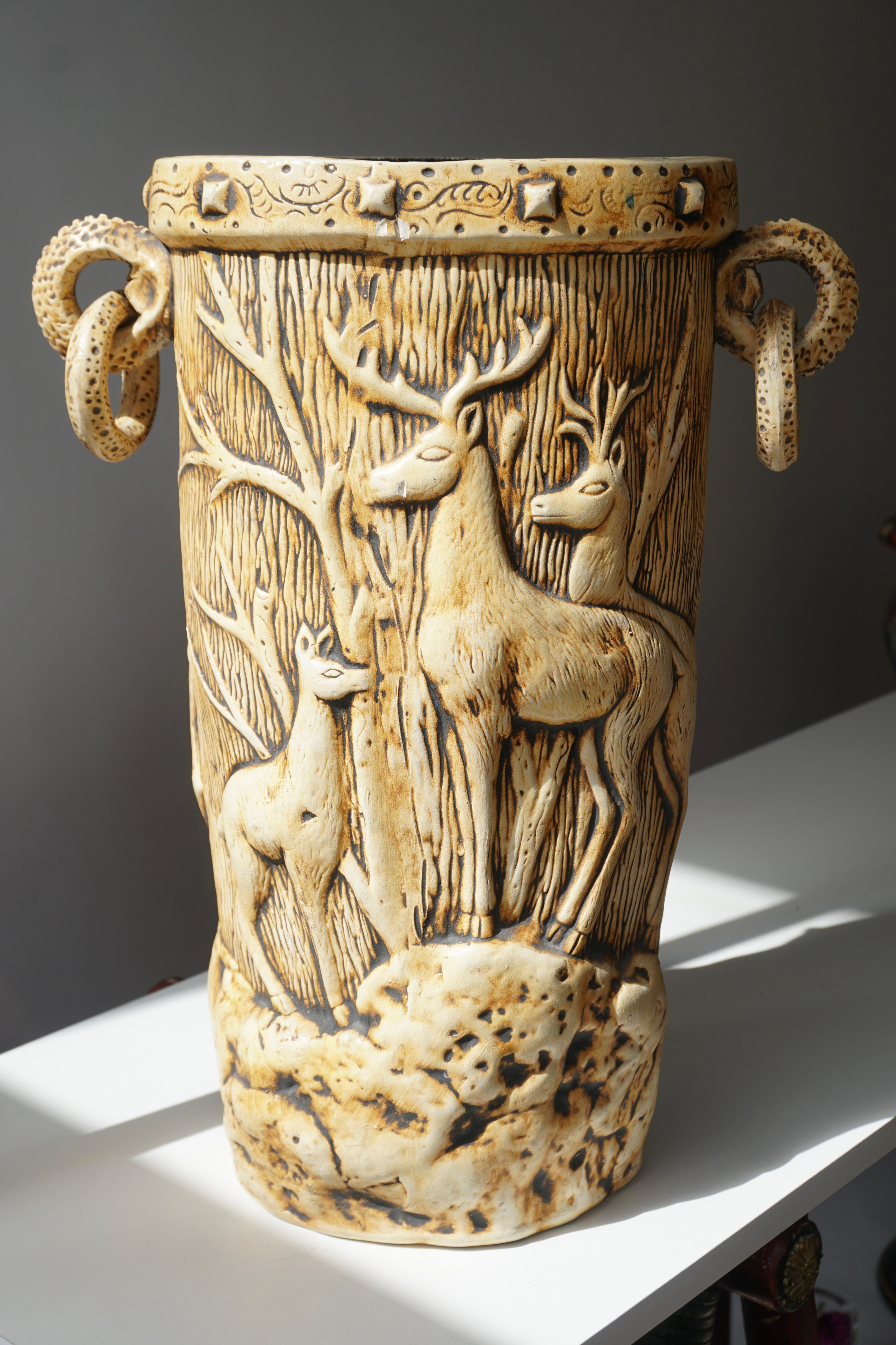 Elegant Vase with Deer Motifs, 1950s 5