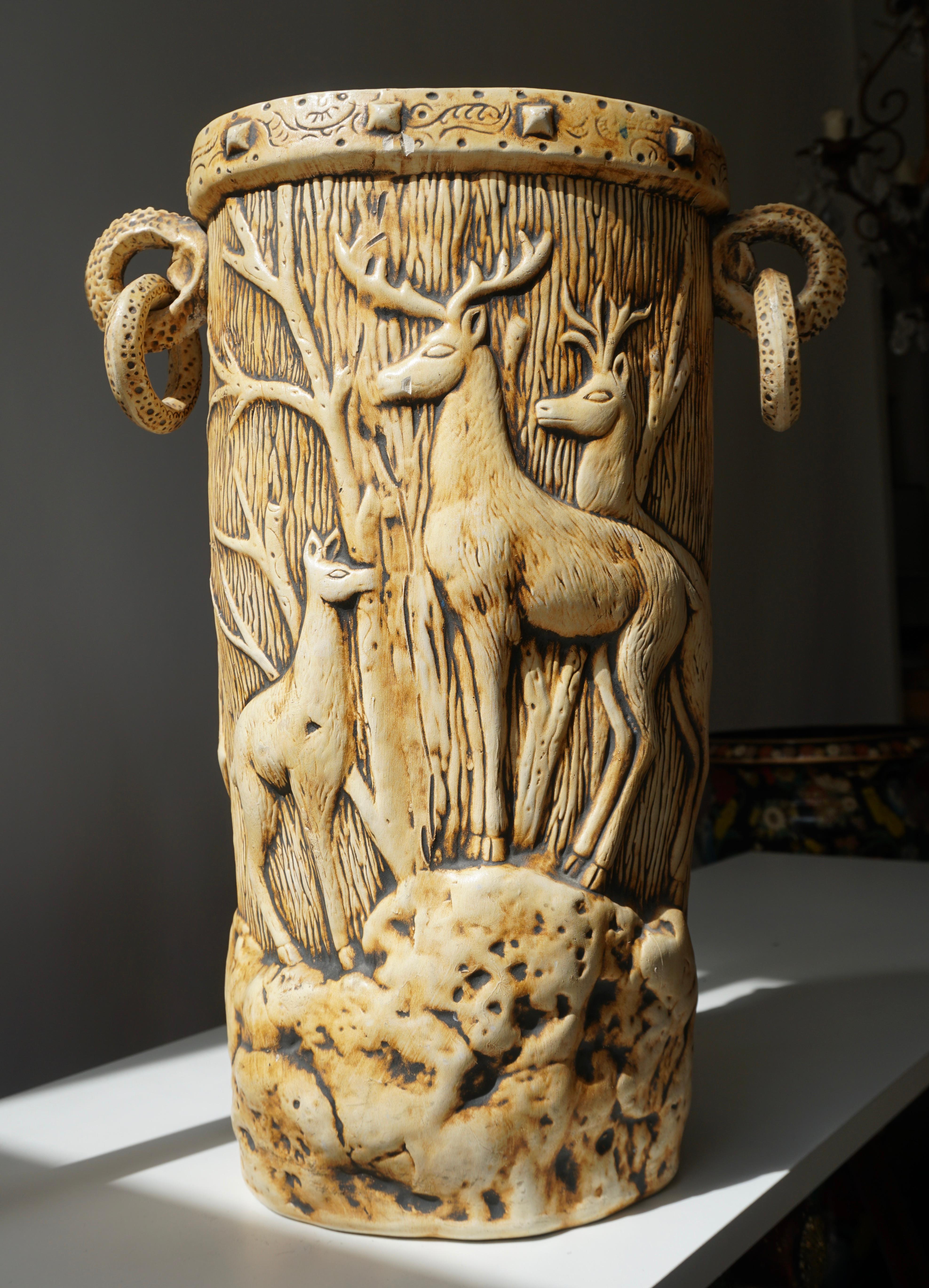 Elegant Vase with Deer Motifs, 1950s 8