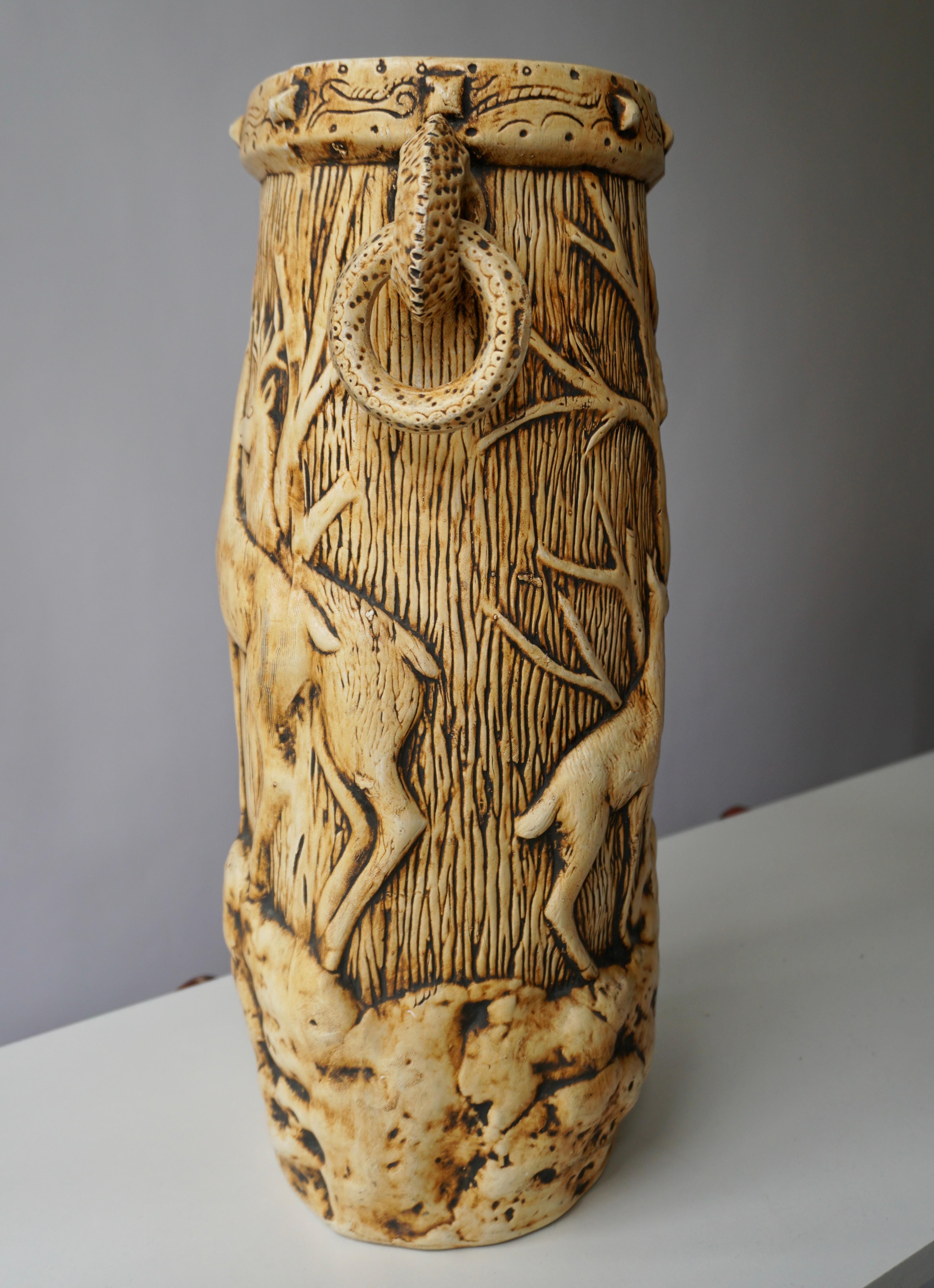 Elegant Vase with Deer Motifs, 1950s 10
