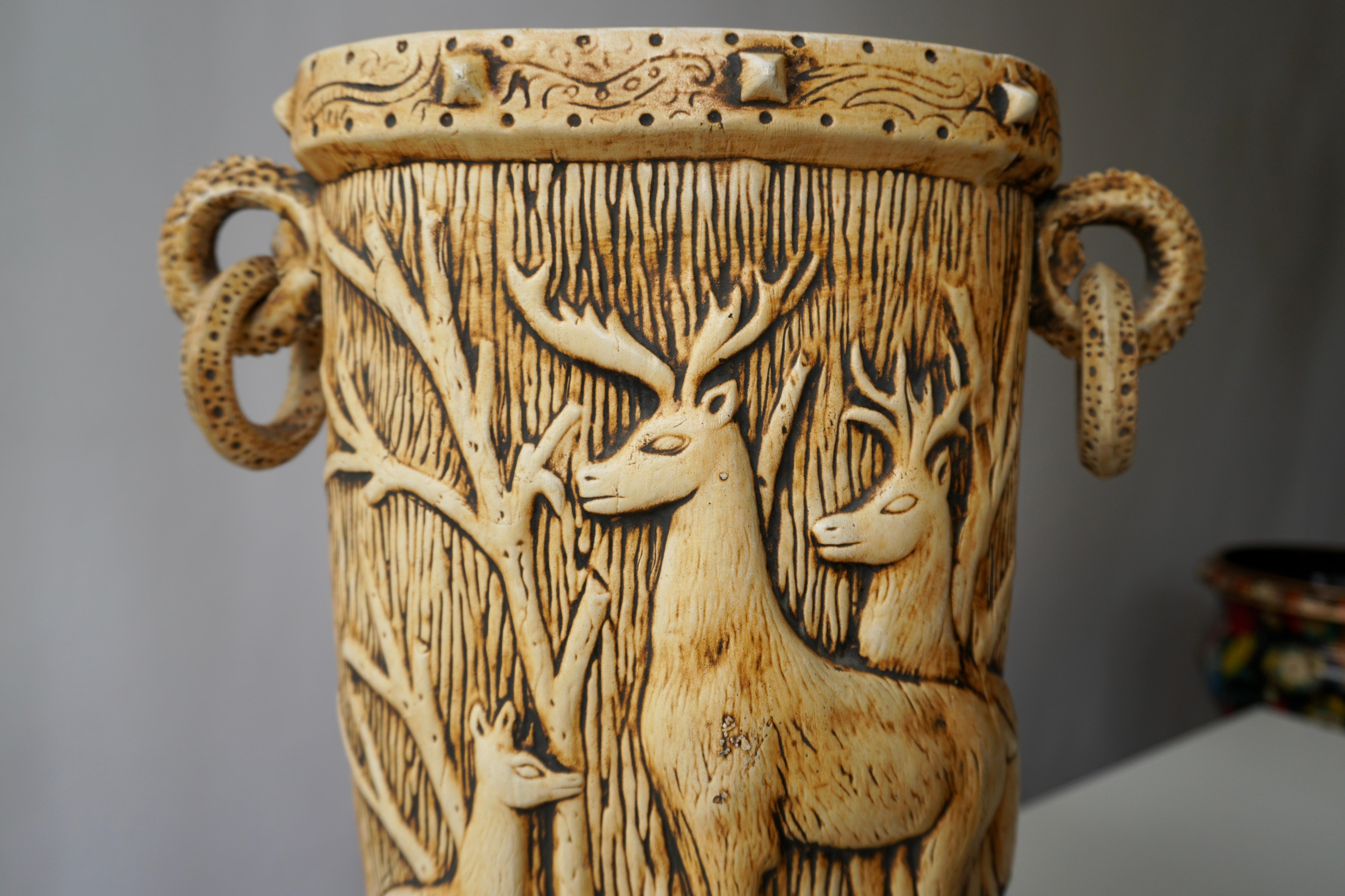 Elegant Vase with Deer Motifs, 1950s 11