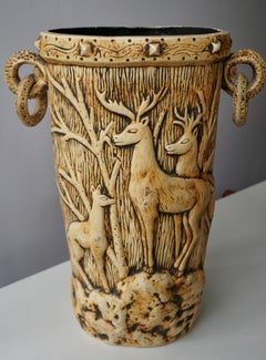 Elegant Vase with Deer Motifs, 1950s