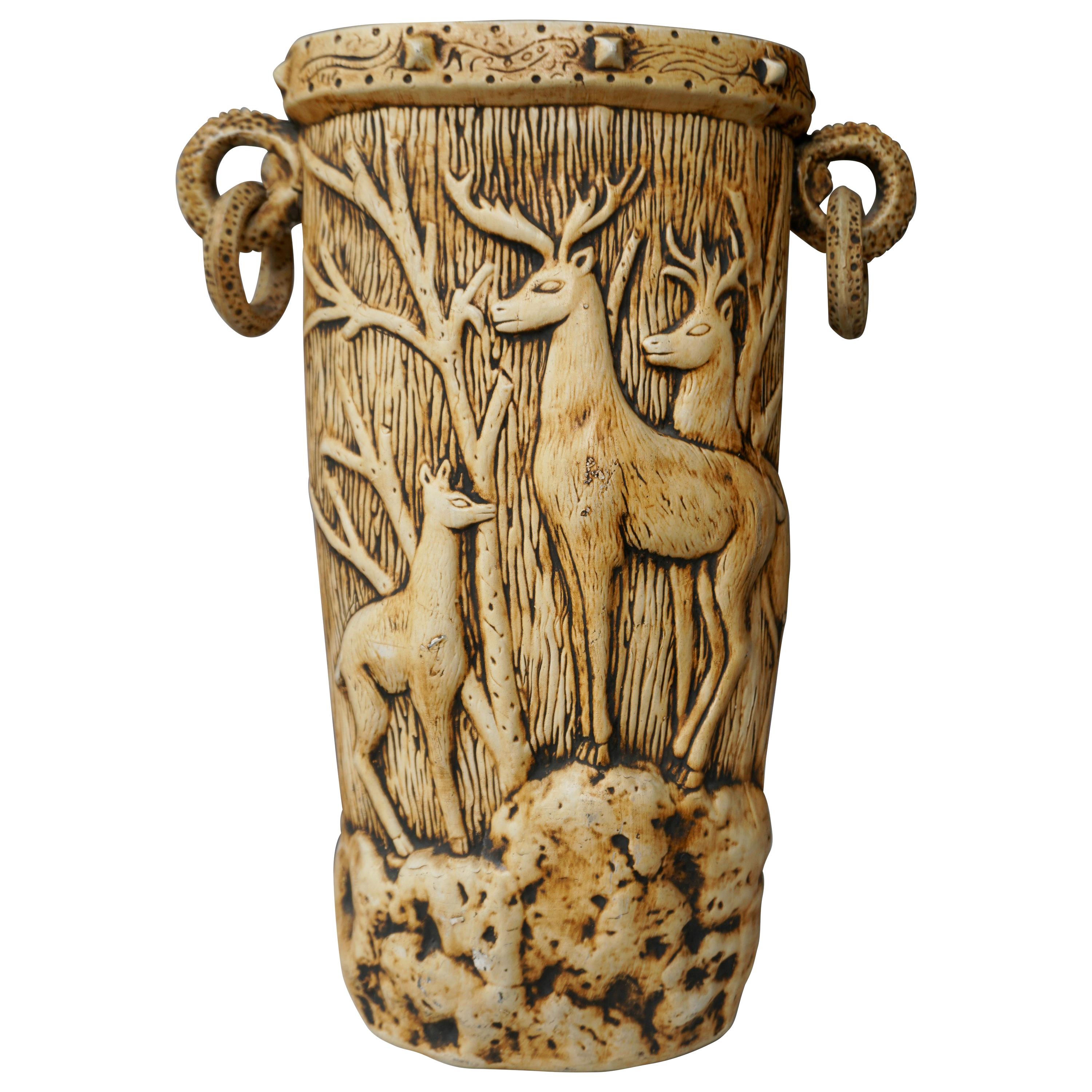 Elegant Vase with Deer Motifs, 1950s