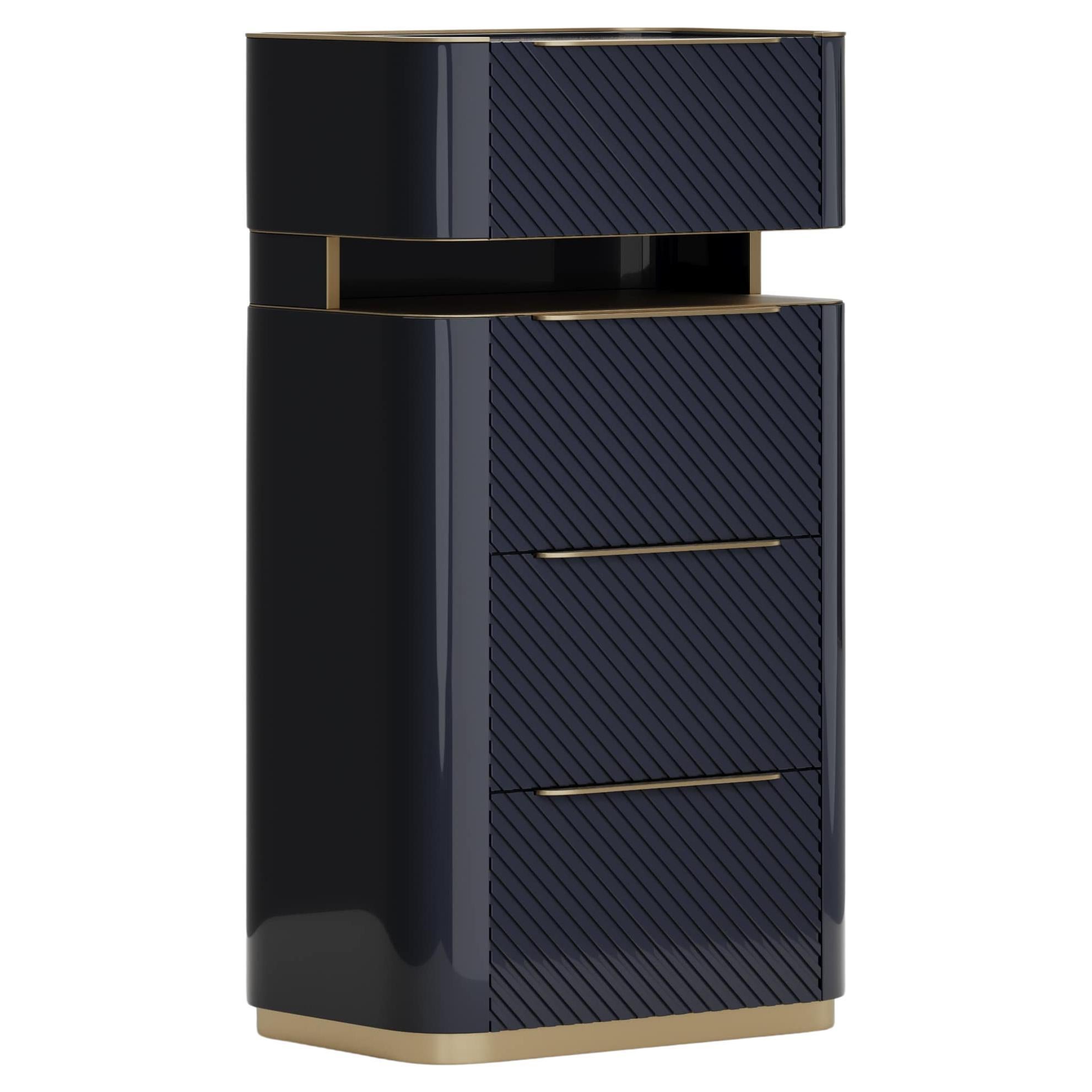 Elegant Velara Tall Dresser With Textured Drawers