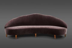 Elegant Velvet Camelback Sofa