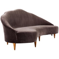 Retro Elegant Velvet Camelback Sofa