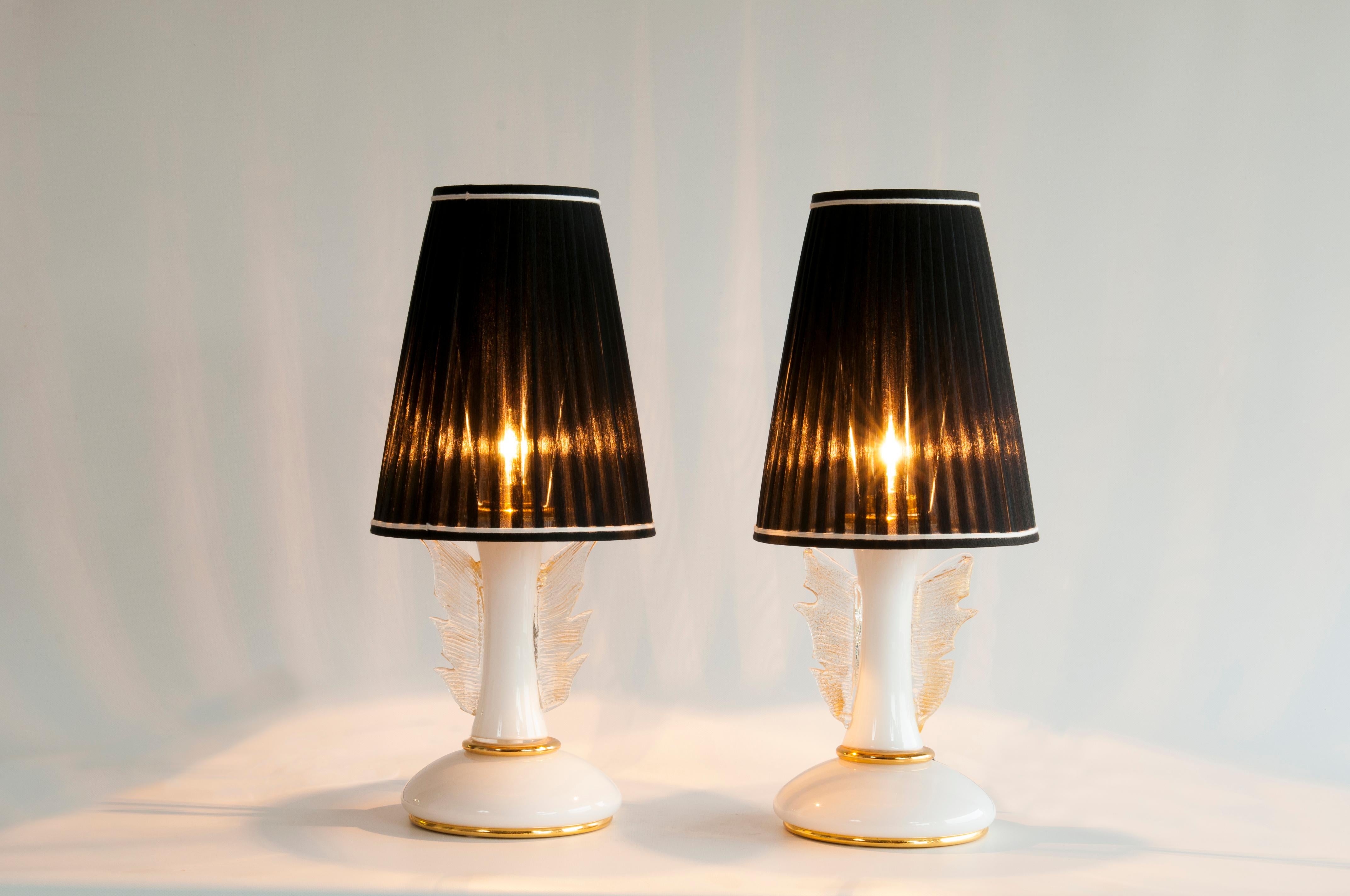 Elegant Gold Wings Table Lamps in blown Murano Glass, 1970s Italy  For Sale 6