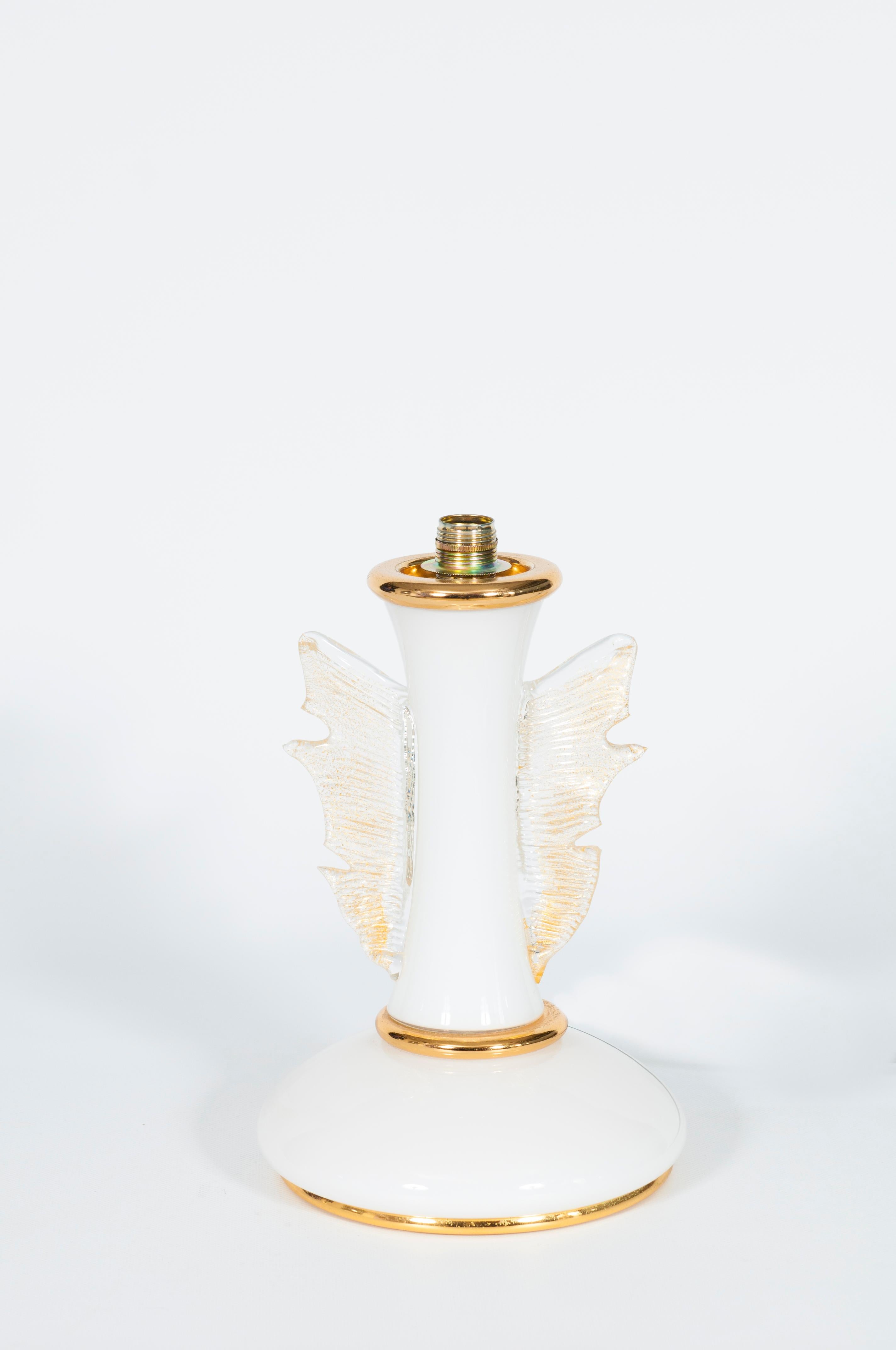 Elegant Gold Wings Table Lamps in blown Murano Glass, 1970s Italy  For Sale 7