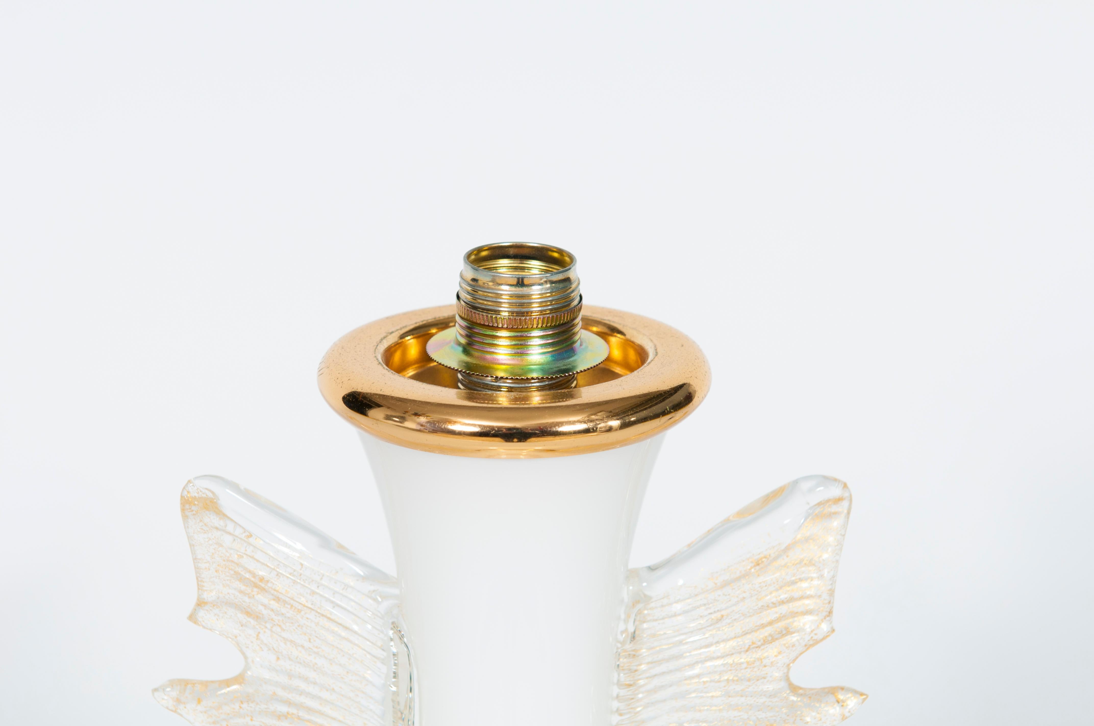 Elegant Gold Wings Table Lamps in blown Murano Glass, 1970s Italy  For Sale 8