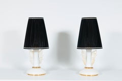 Elegant Gold Wings Table Lamps in blown Murano Glass, 1970s Italy