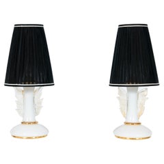Vintage Elegant Gold Wings Table Lamps in blown Murano Glass, 1970s Italy 